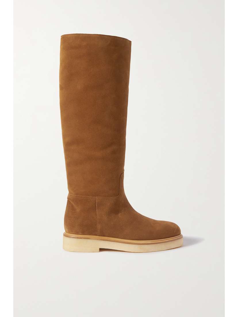 LEGRES 49 Shearling-lined Suede Knee Boots
