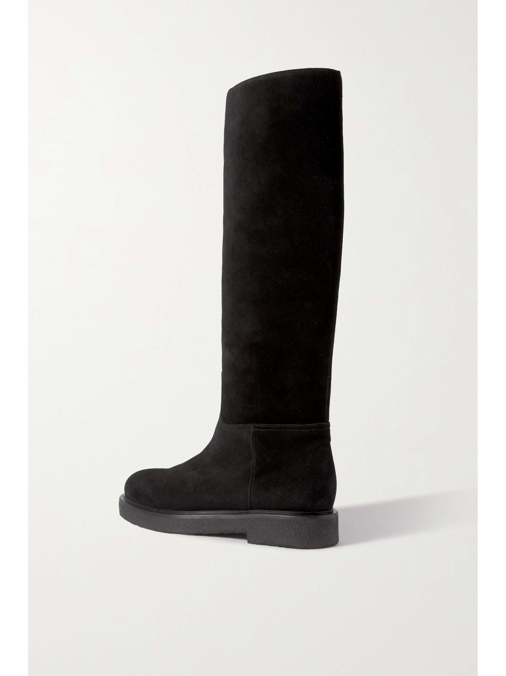 black suede shearling boots