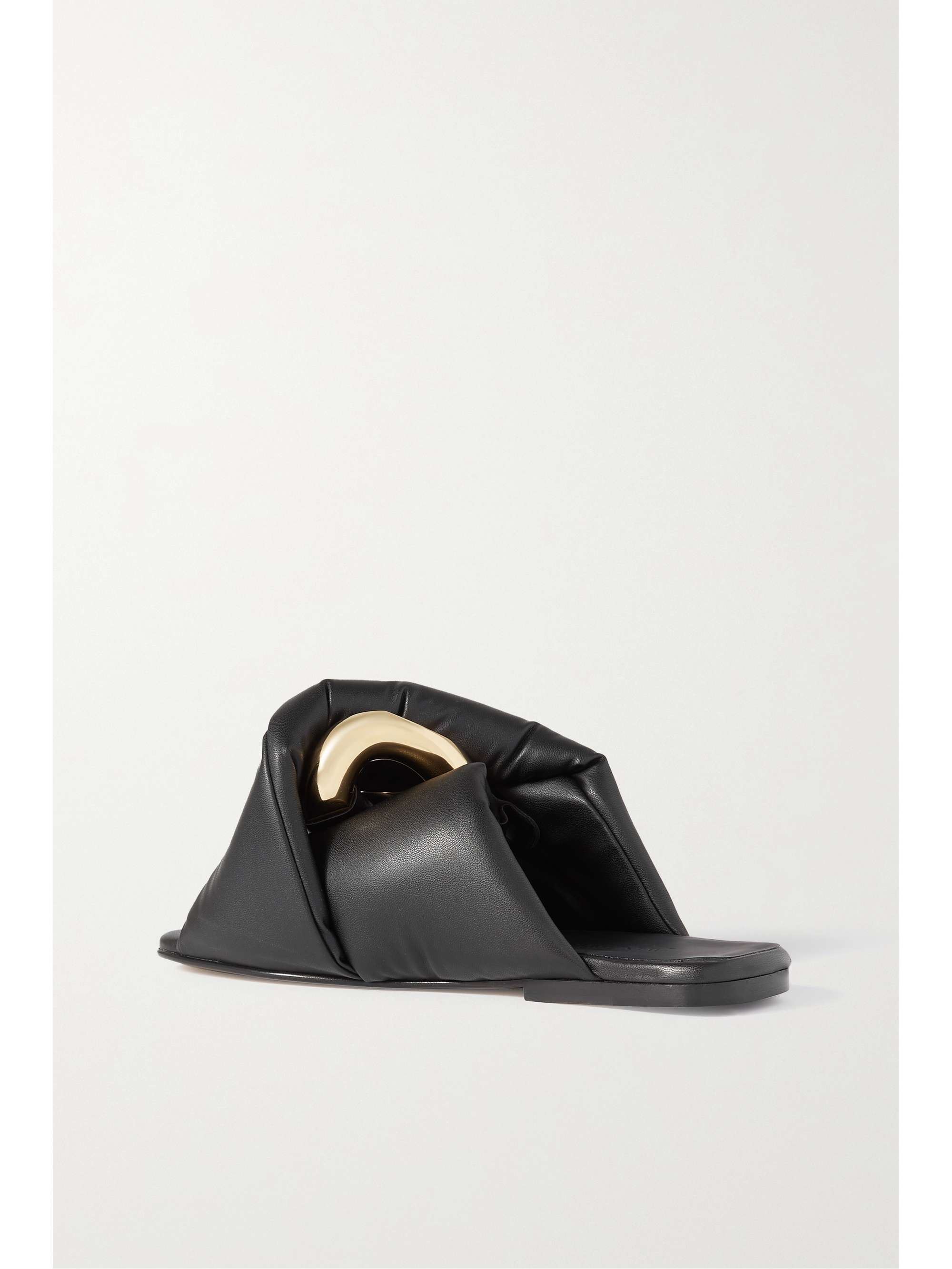 JW ANDERSON Chain-embellished padded leather slides