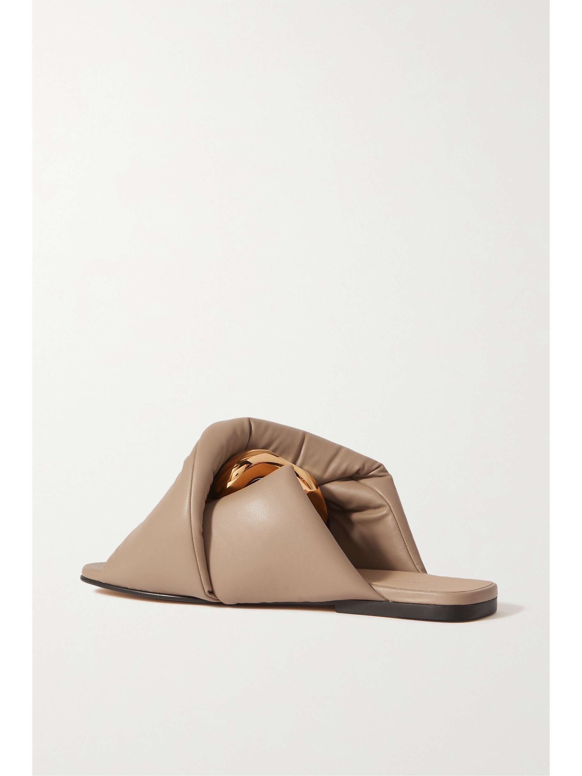 JW ANDERSON Chain-embellished padded leather slides