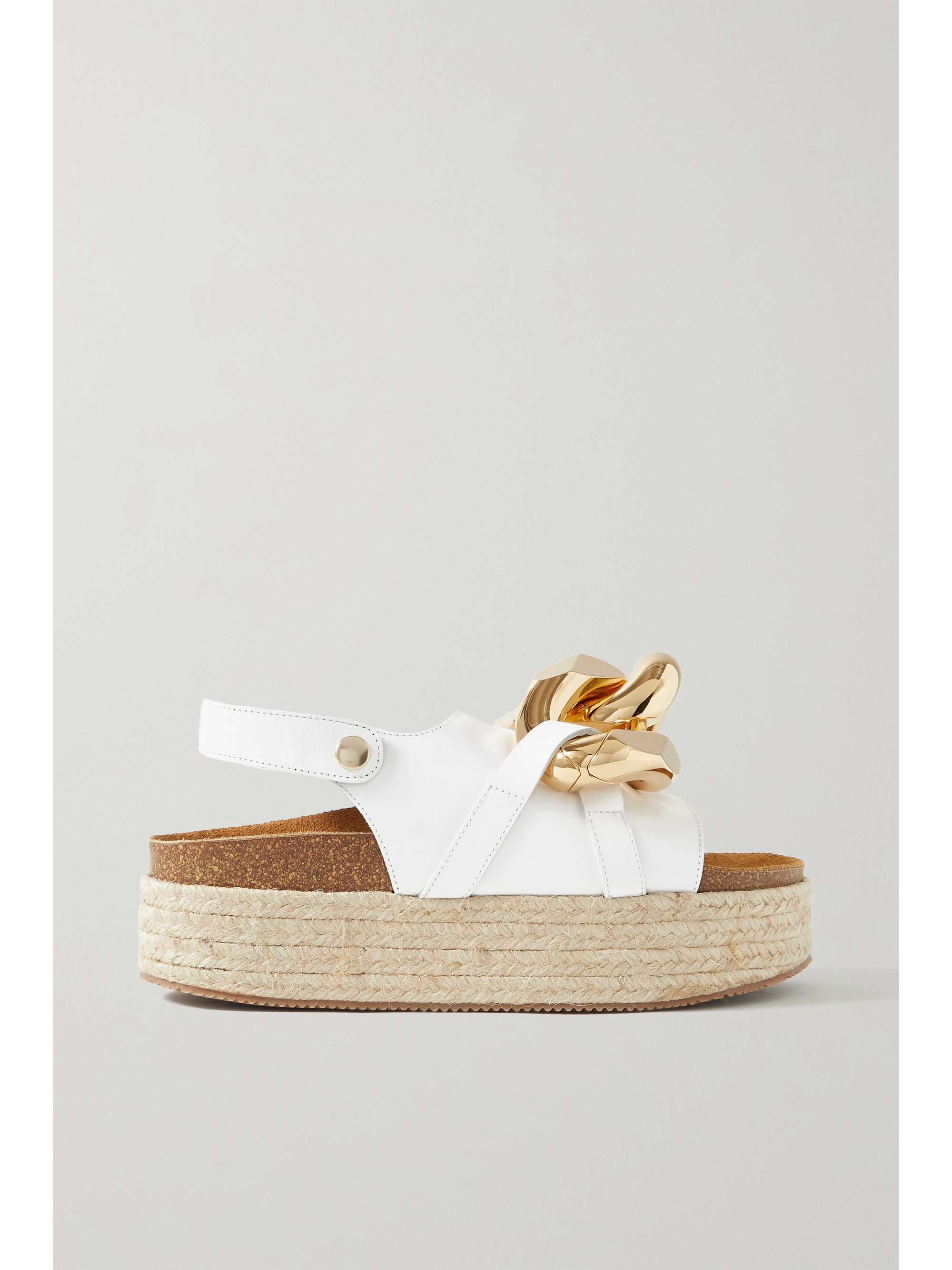 JW ANDERSON Chain-embellished leather espadrille platform