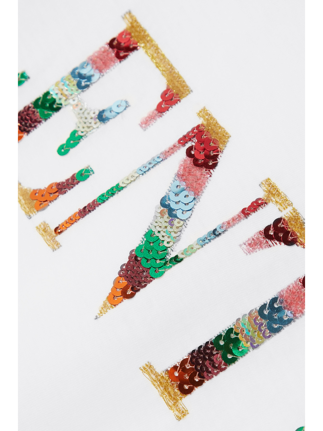 VALENTINO SEQUIN-EMBELLISHED EMBROIDERED COTTON-JERSEY T-SHIRT