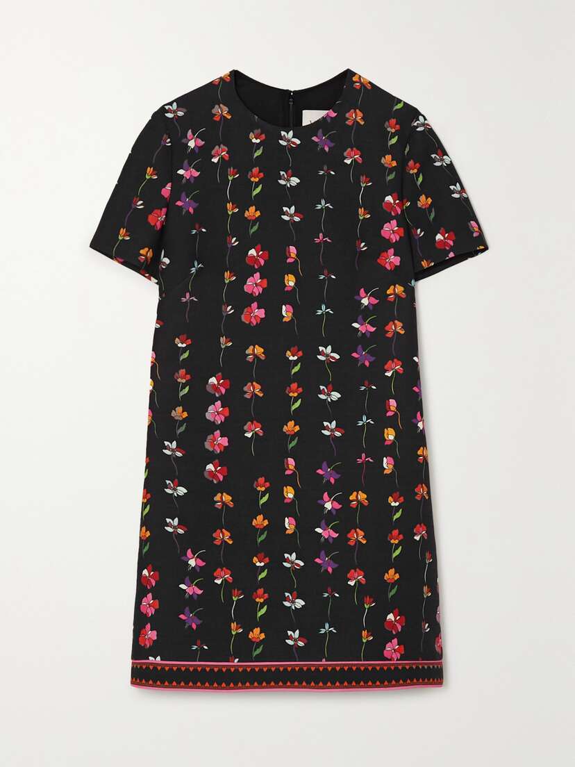 Valentino Garavani Floral-print Wool-blend Mini Dress