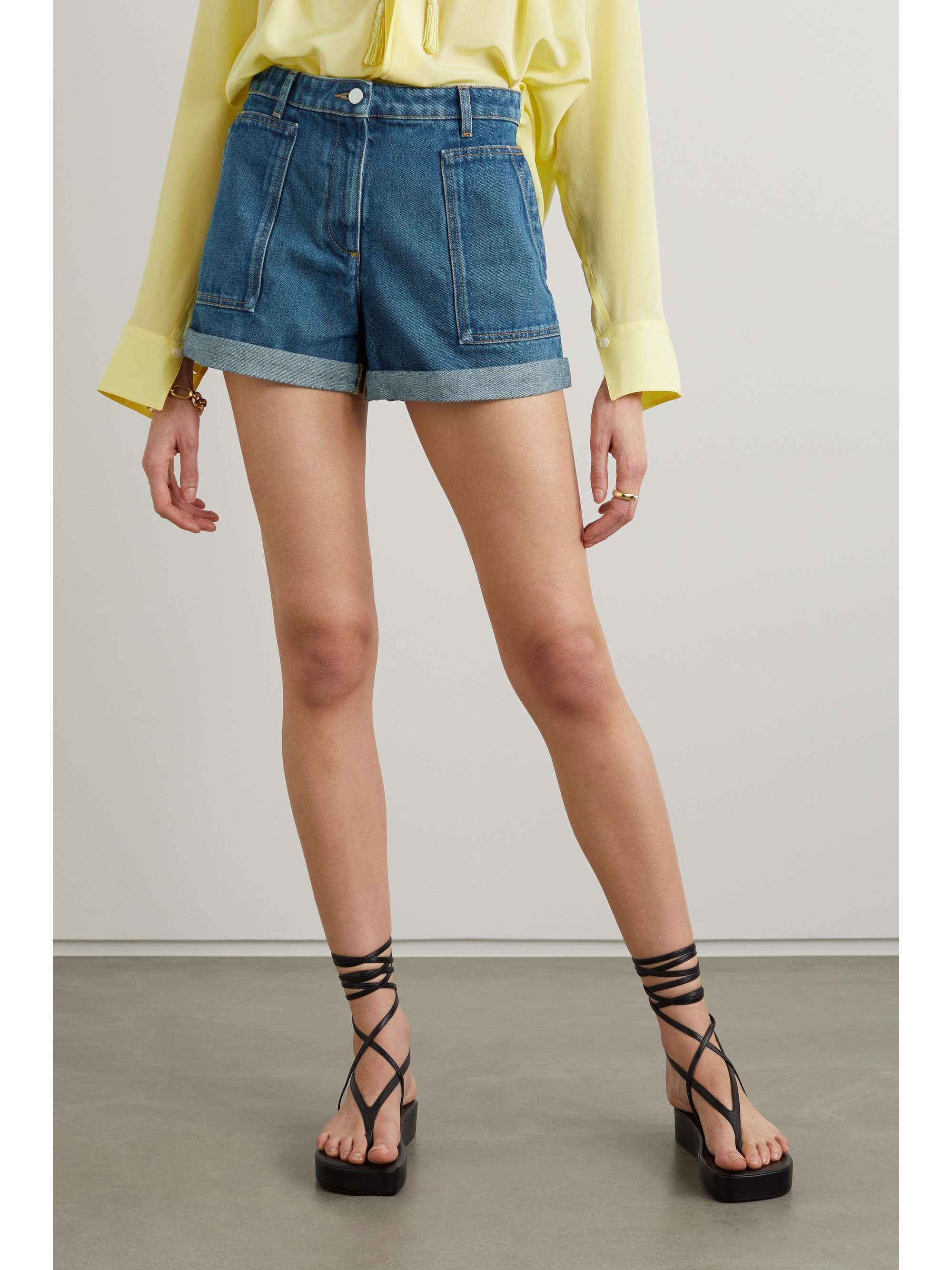 Dark denim Denim shorts | VALENTINO 
