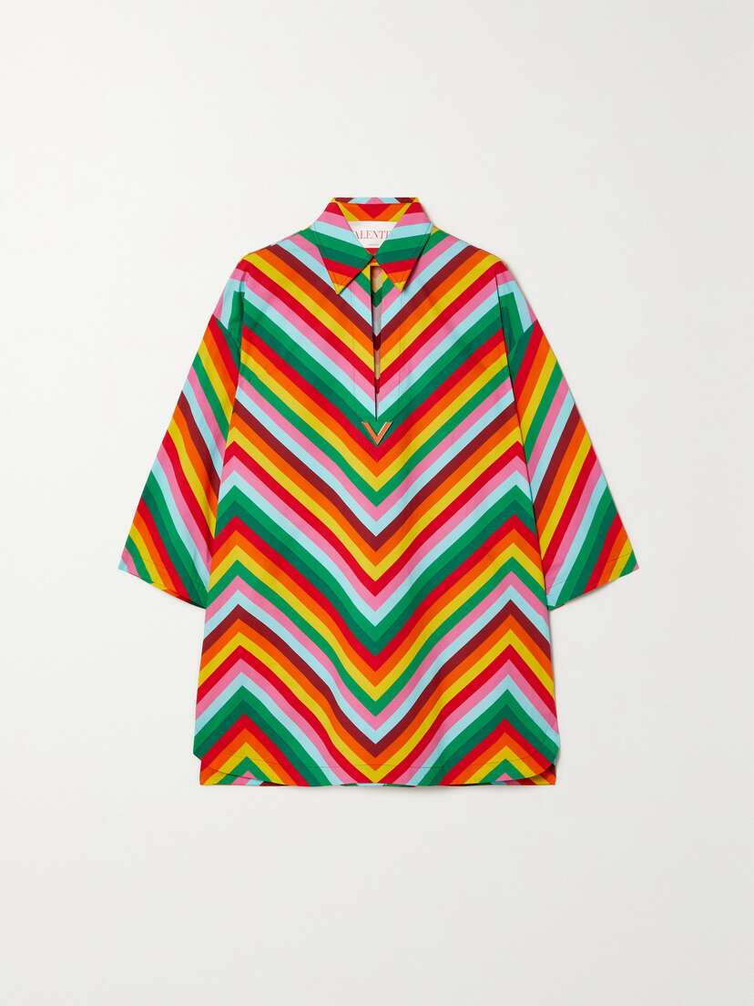 Valentino Garavani Striped Cotton-poplin Tunic