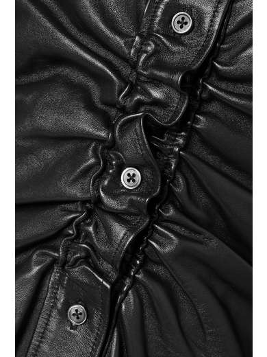 ALEXANDER WANG Ruched leather shirt | NET-A-PORTER