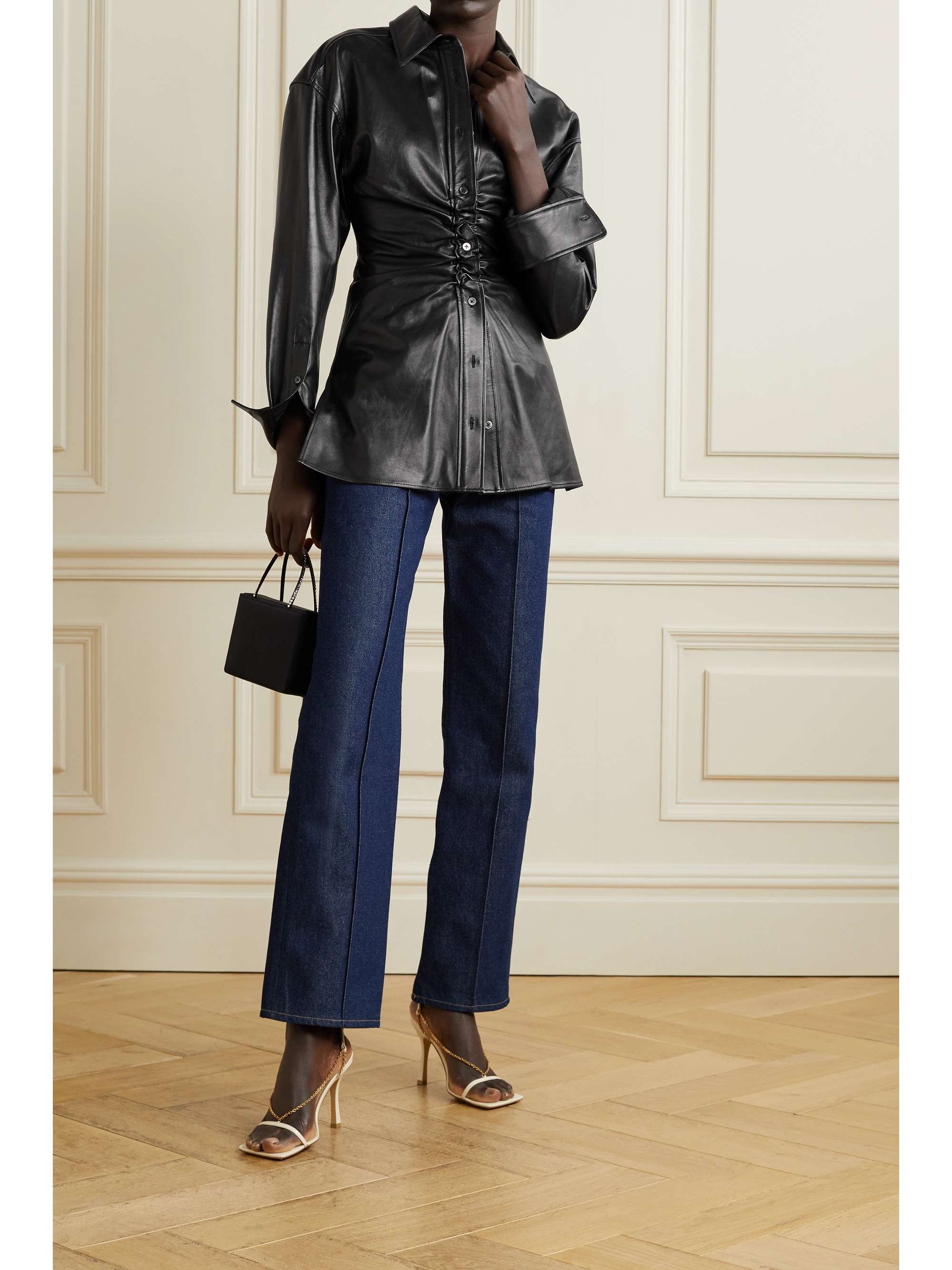 alexander wang leather shirt