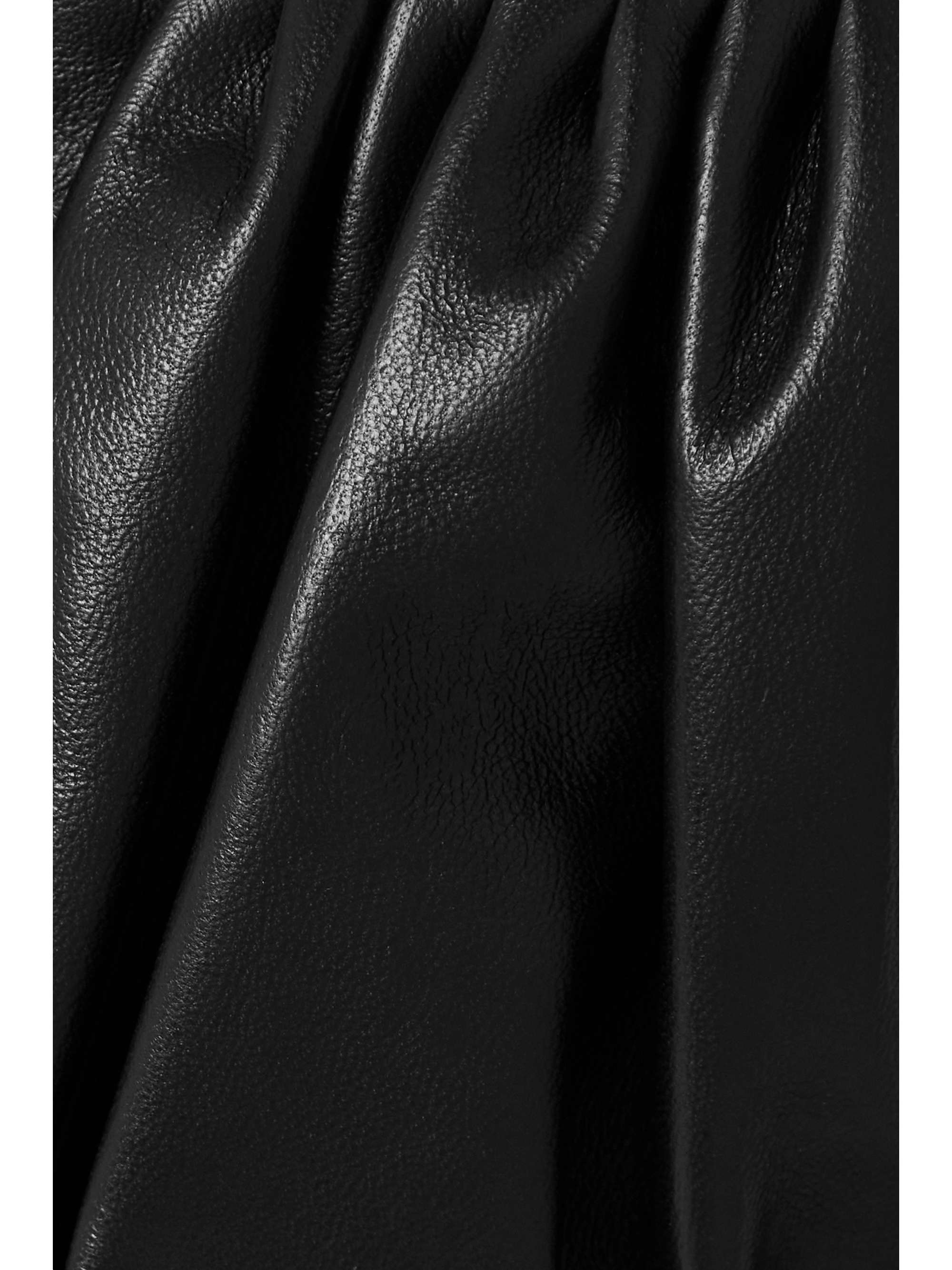 16ARLINGTON Hoguti cutout gathered textured-leather shirt