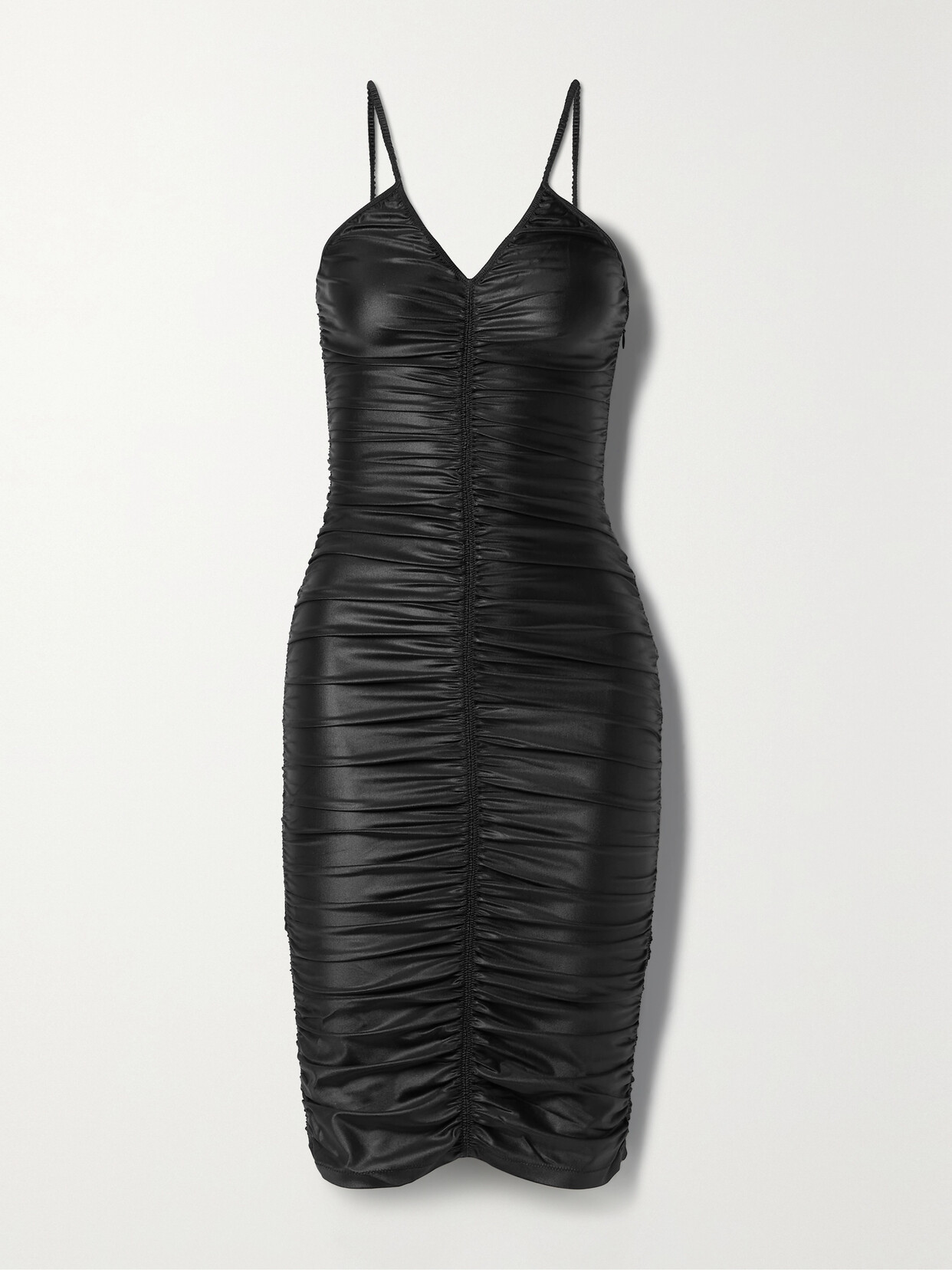 Alexander Wang Ruched Stretch-jersey Dress In Black