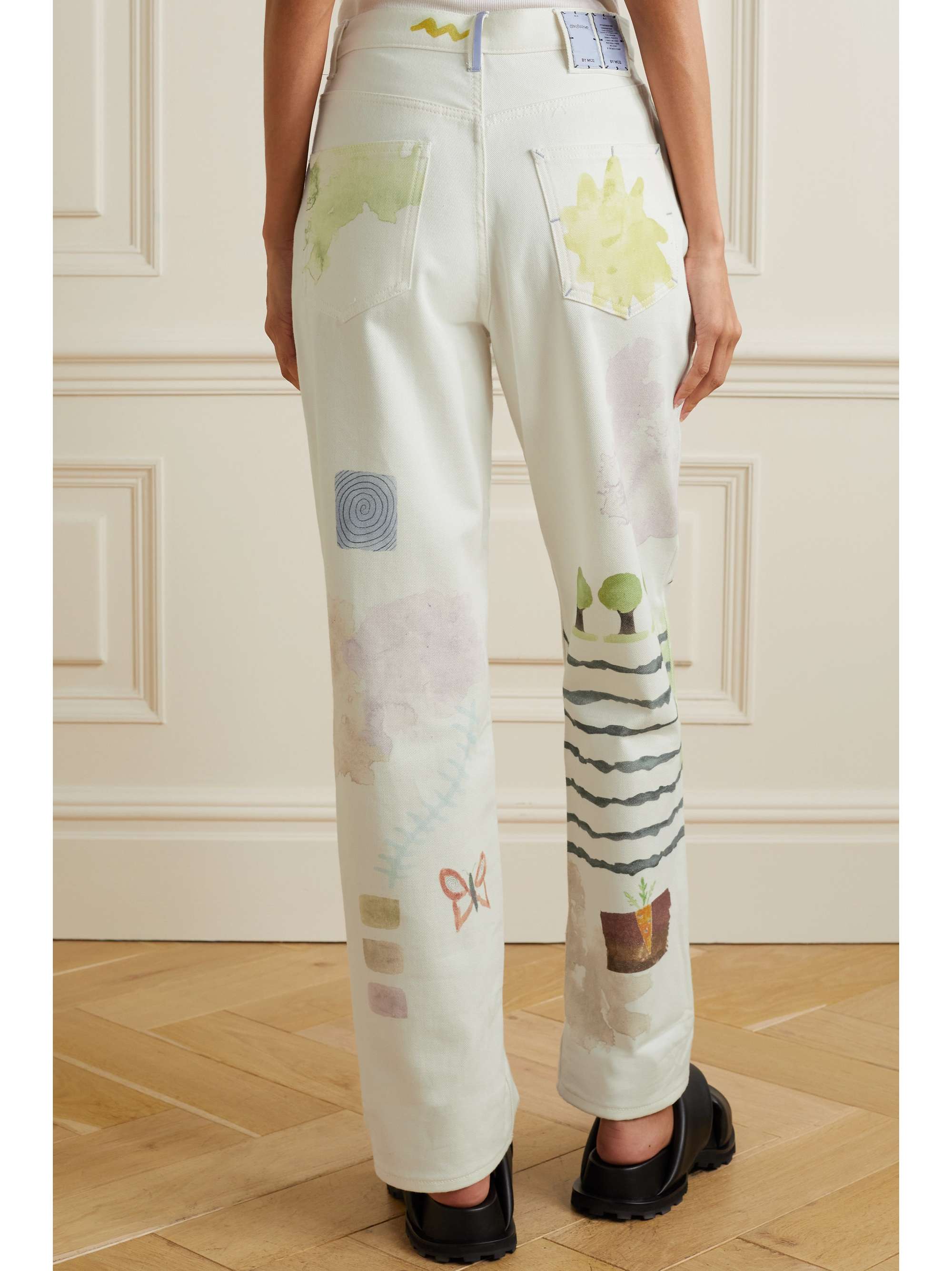 MCQ ALEXANDER MCQUEEN Grow Up hoch sitzende Jeans mit geradem Bein und Print