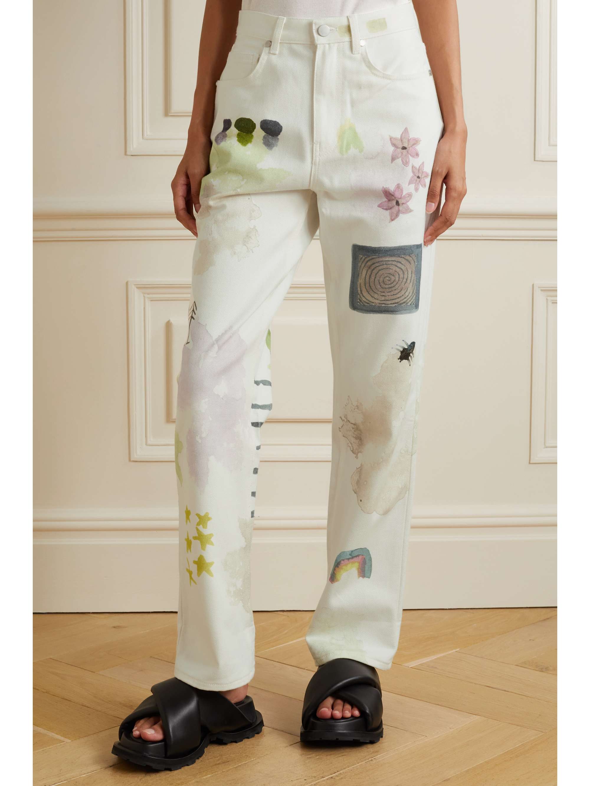 MCQ ALEXANDER MCQUEEN Grow Up hoch sitzende Jeans mit geradem Bein und Print