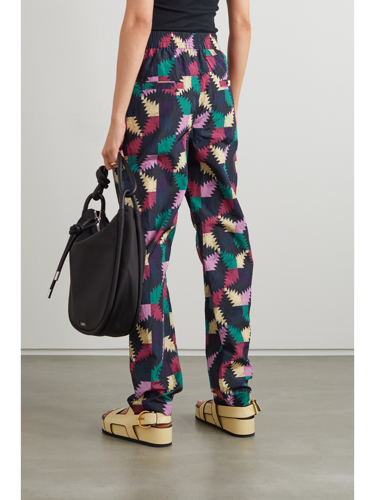 Isabel Marant Étoile Midaloni Printed Shell Straight-leg Pants In Blue