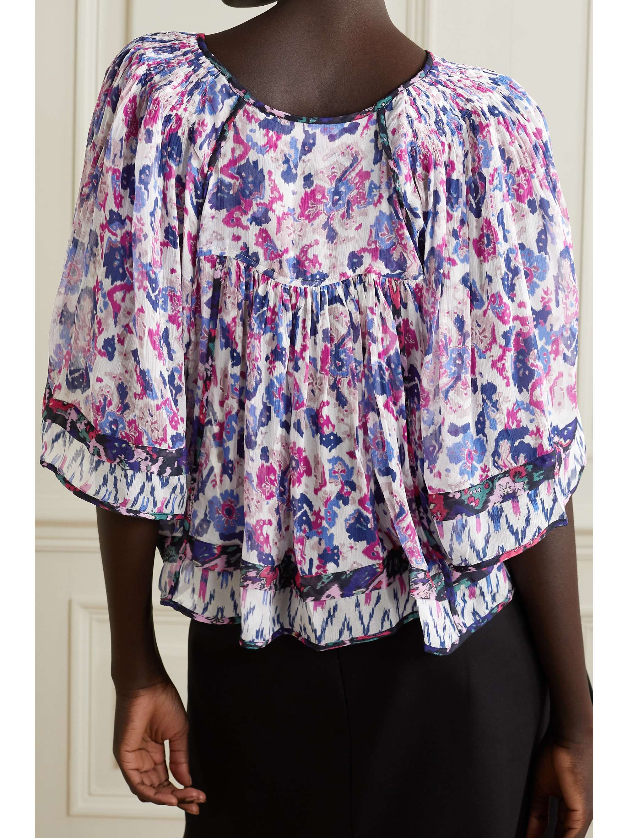 MARANT ÉTOILE Roxini ruffled floral-print crepe de chine blouse