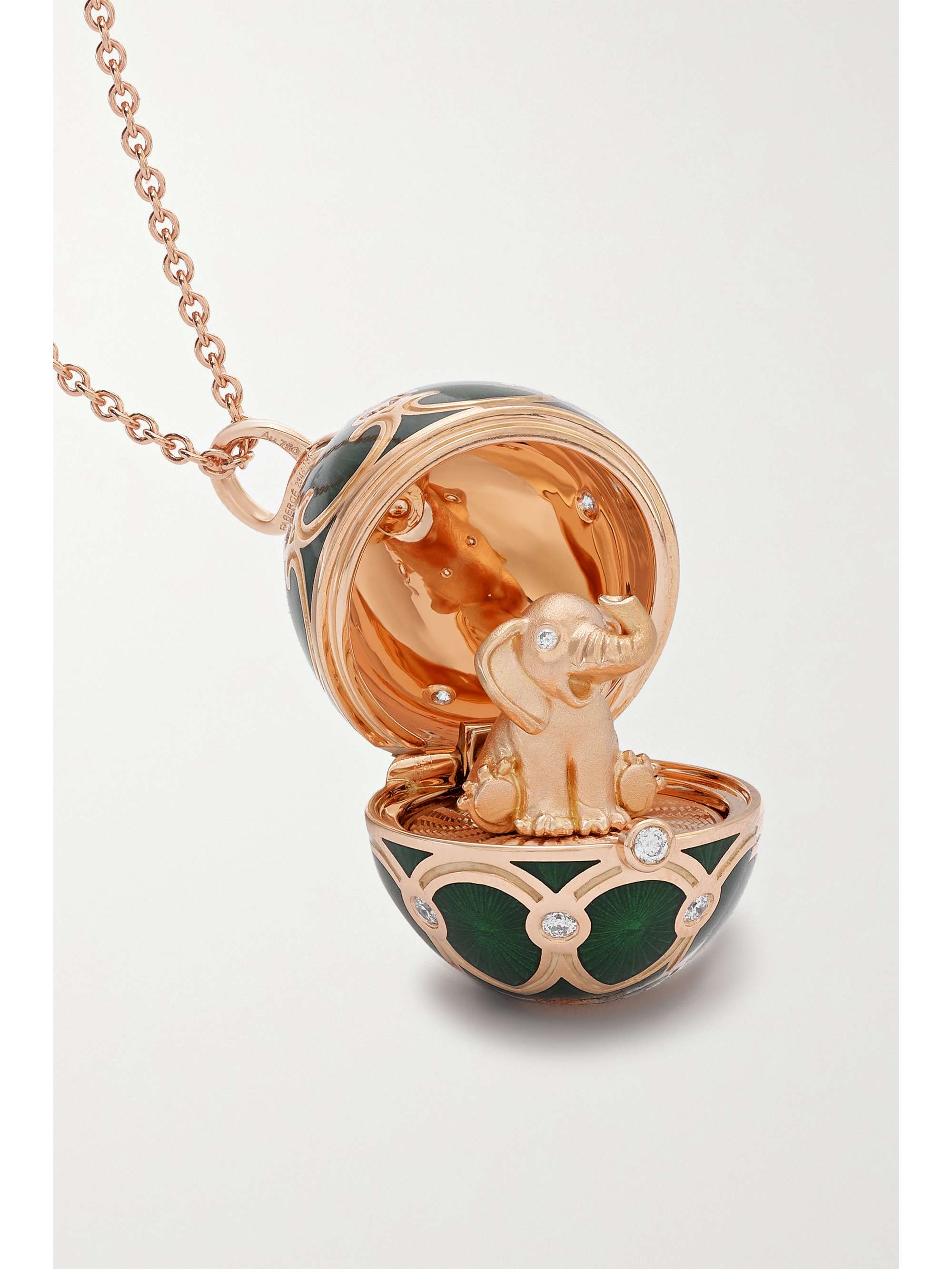 FABERGÉ Heritage 18-karat gold, enamel and diamond necklace