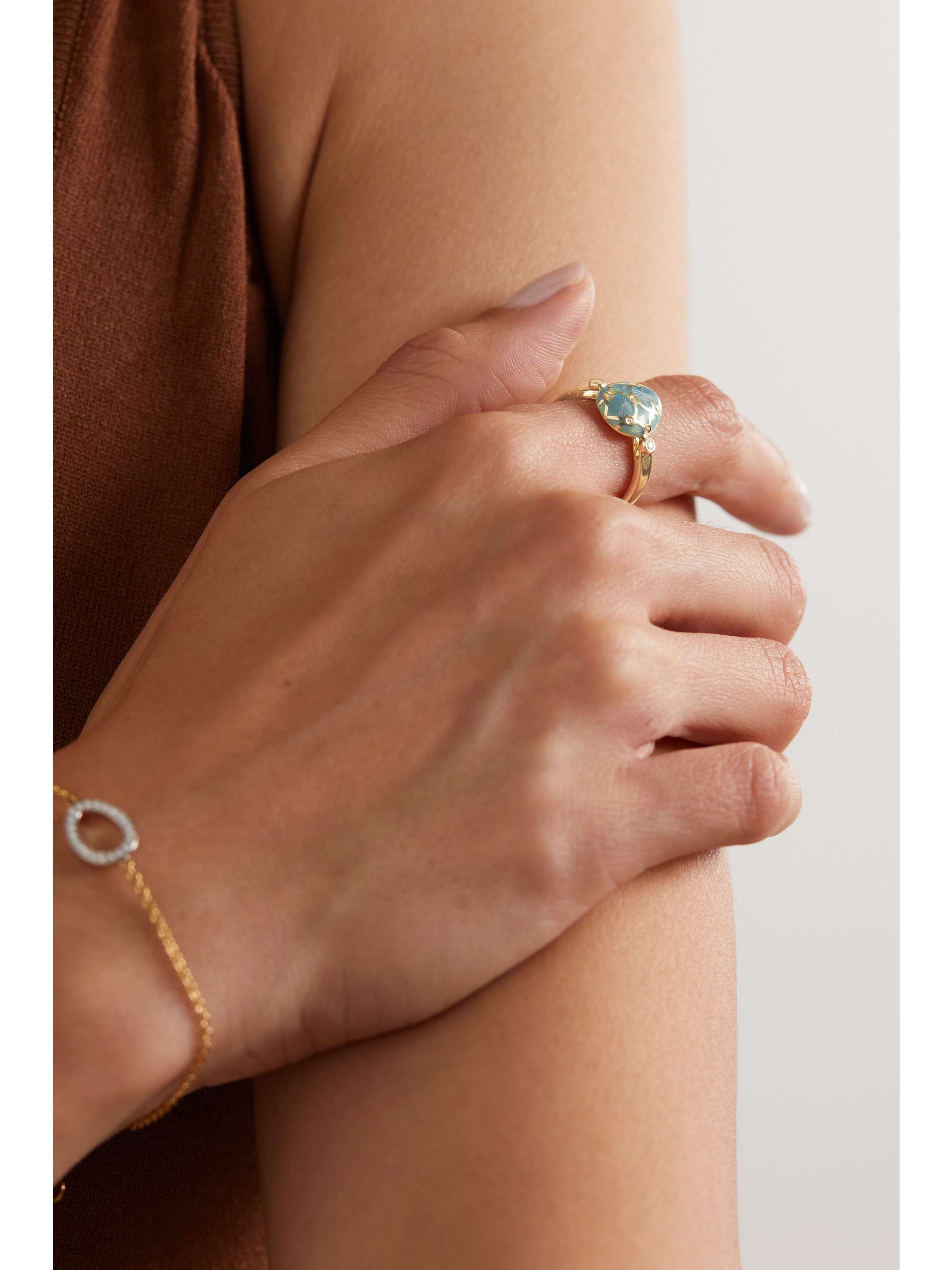 FABERGÉ Heritage Ring aus 18 Karat Roségold mit Emaille und Diamanten