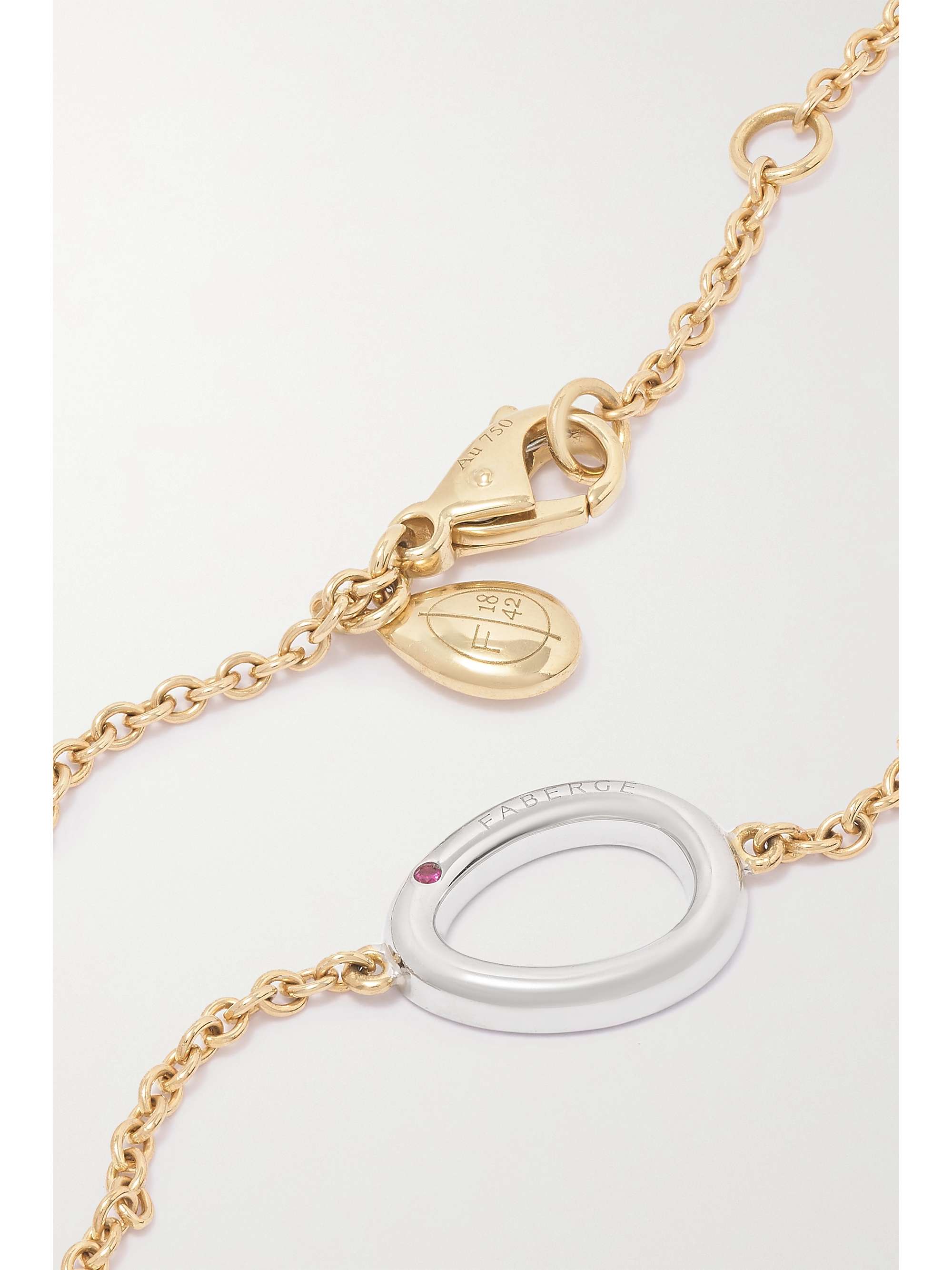 FABERGÉ Colours of Love Sasha 18-karat yellow and white gold, diamond and ruby bracelet