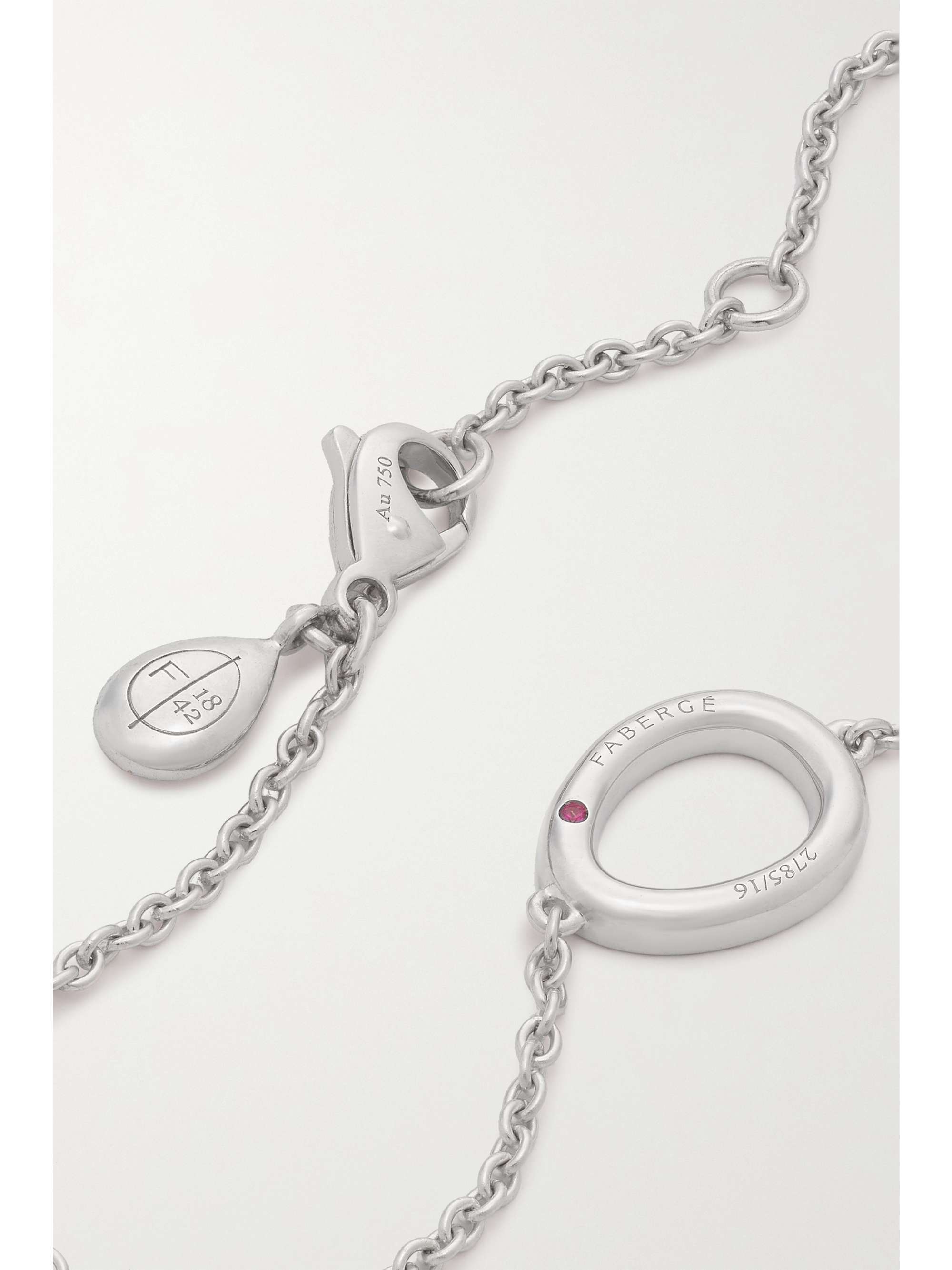 FABERGÉ Colours of Love 18-karat white gold, sapphire and ruby bracelet