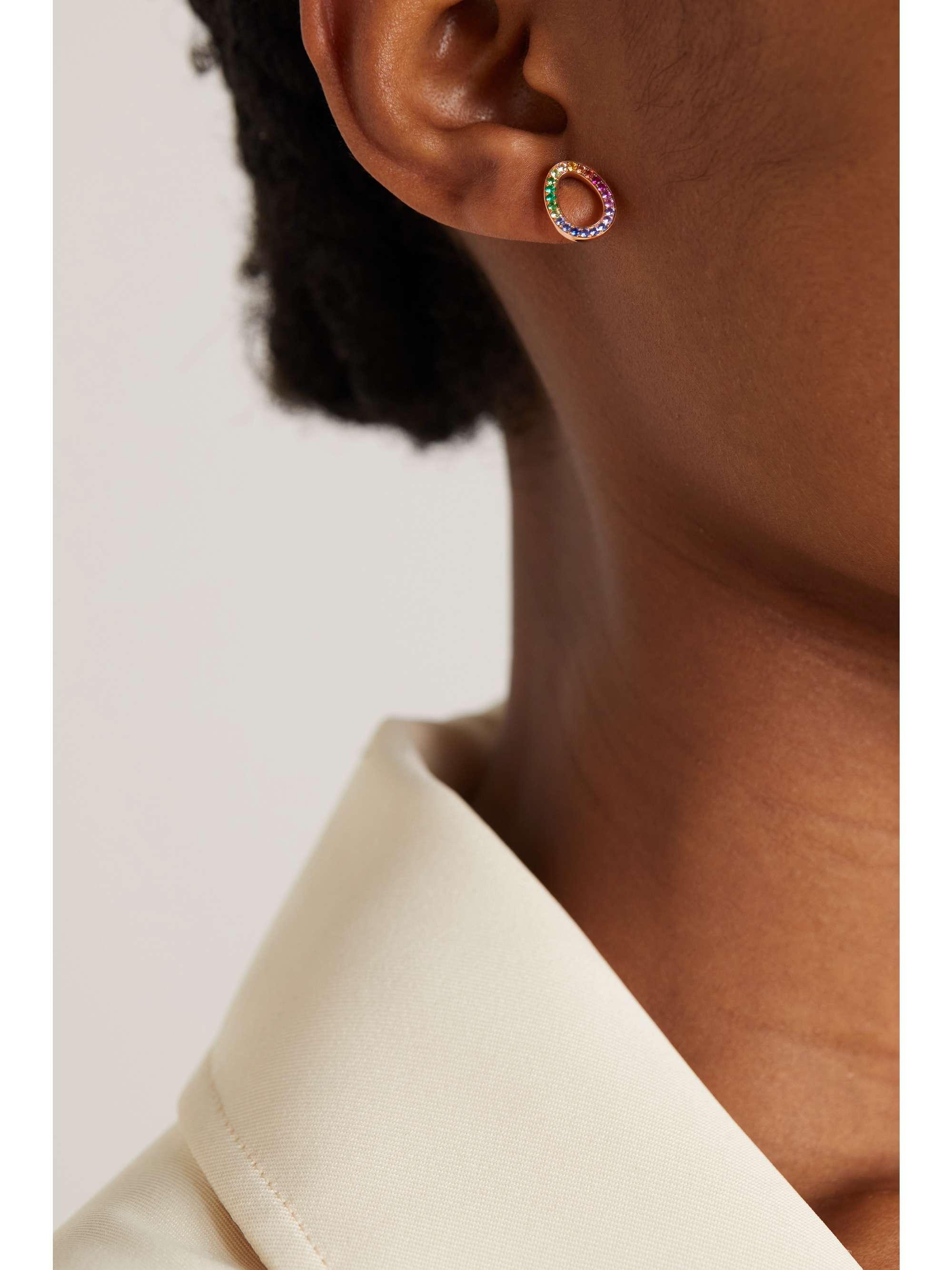 FABERGÉ Colours of Love Sasha 18-karat white gold, sapphire and ruby earrings