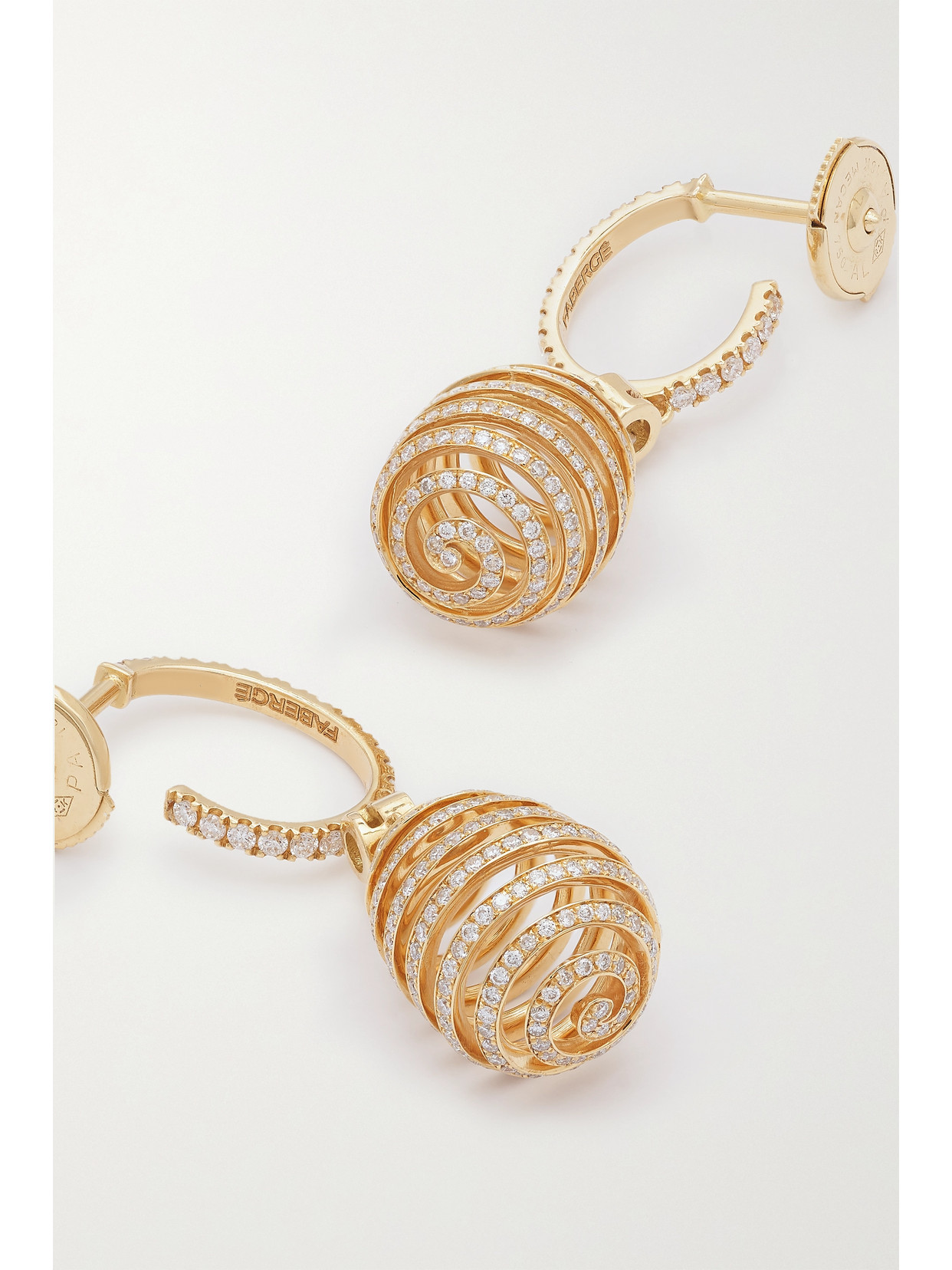 Shop Fabergé Essence 18-karat Gold Diamond Earrings