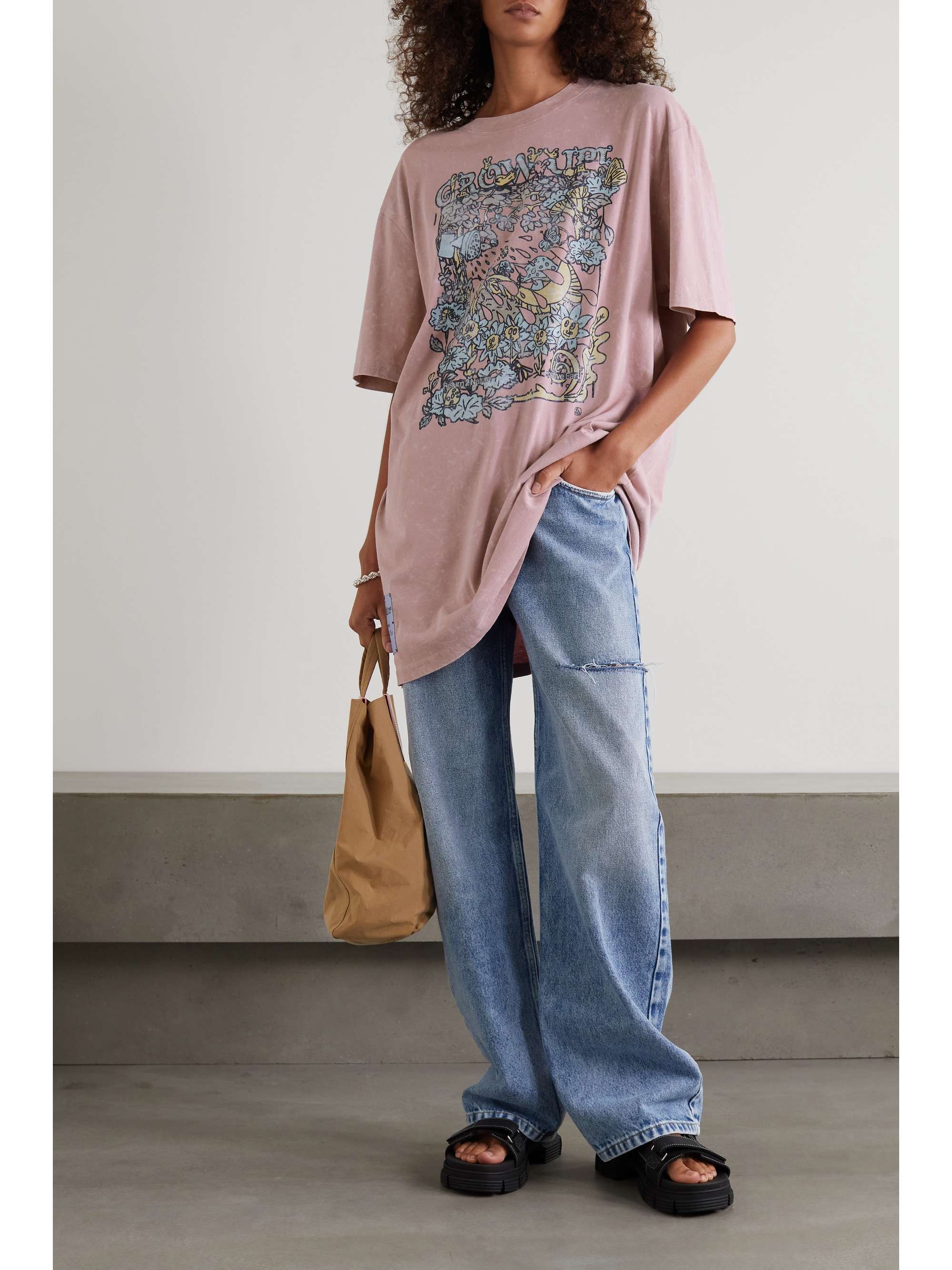 oversized printed cotton-jersey 