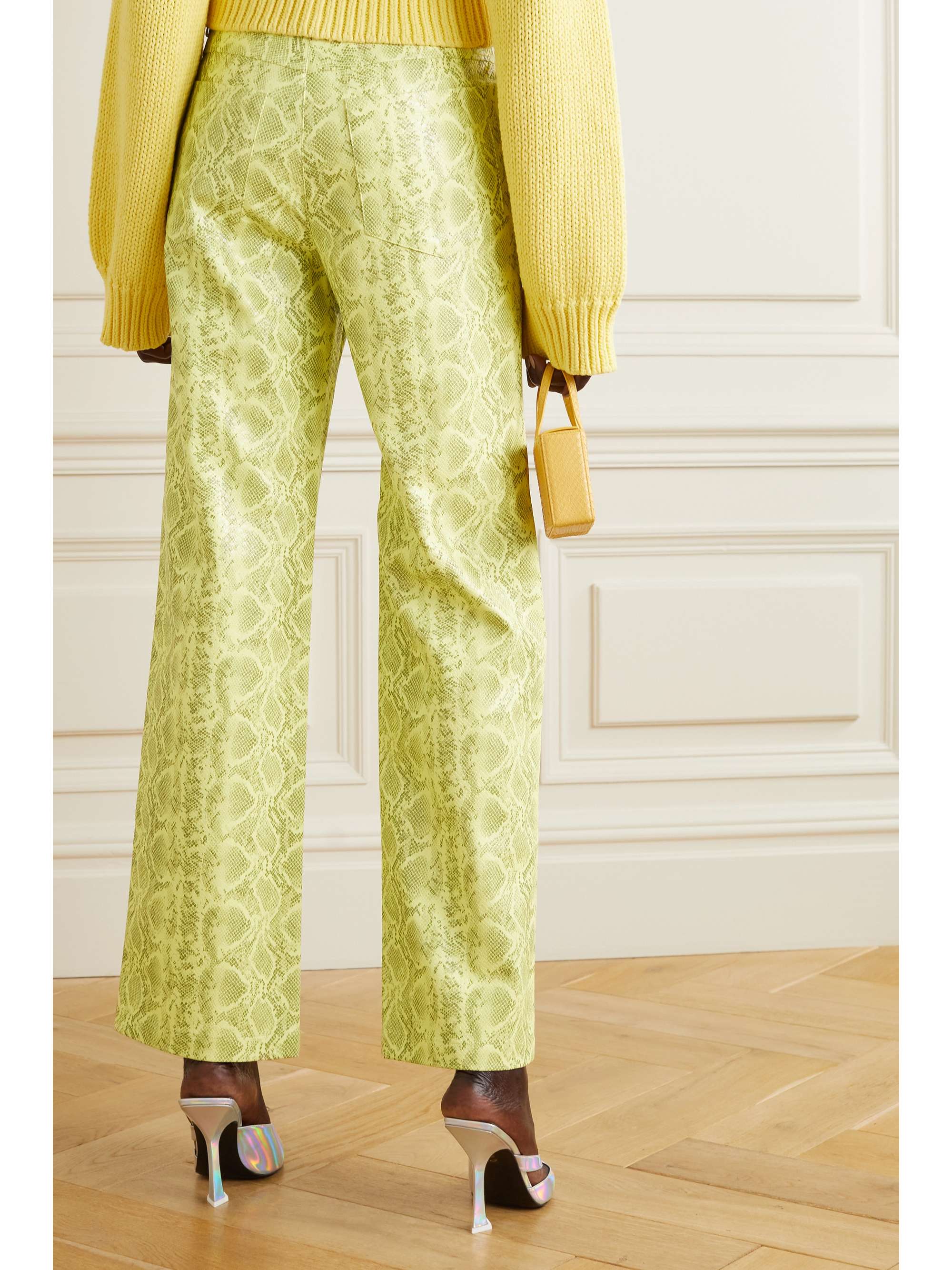 Yellow Rotie snake-effect vegan leather 