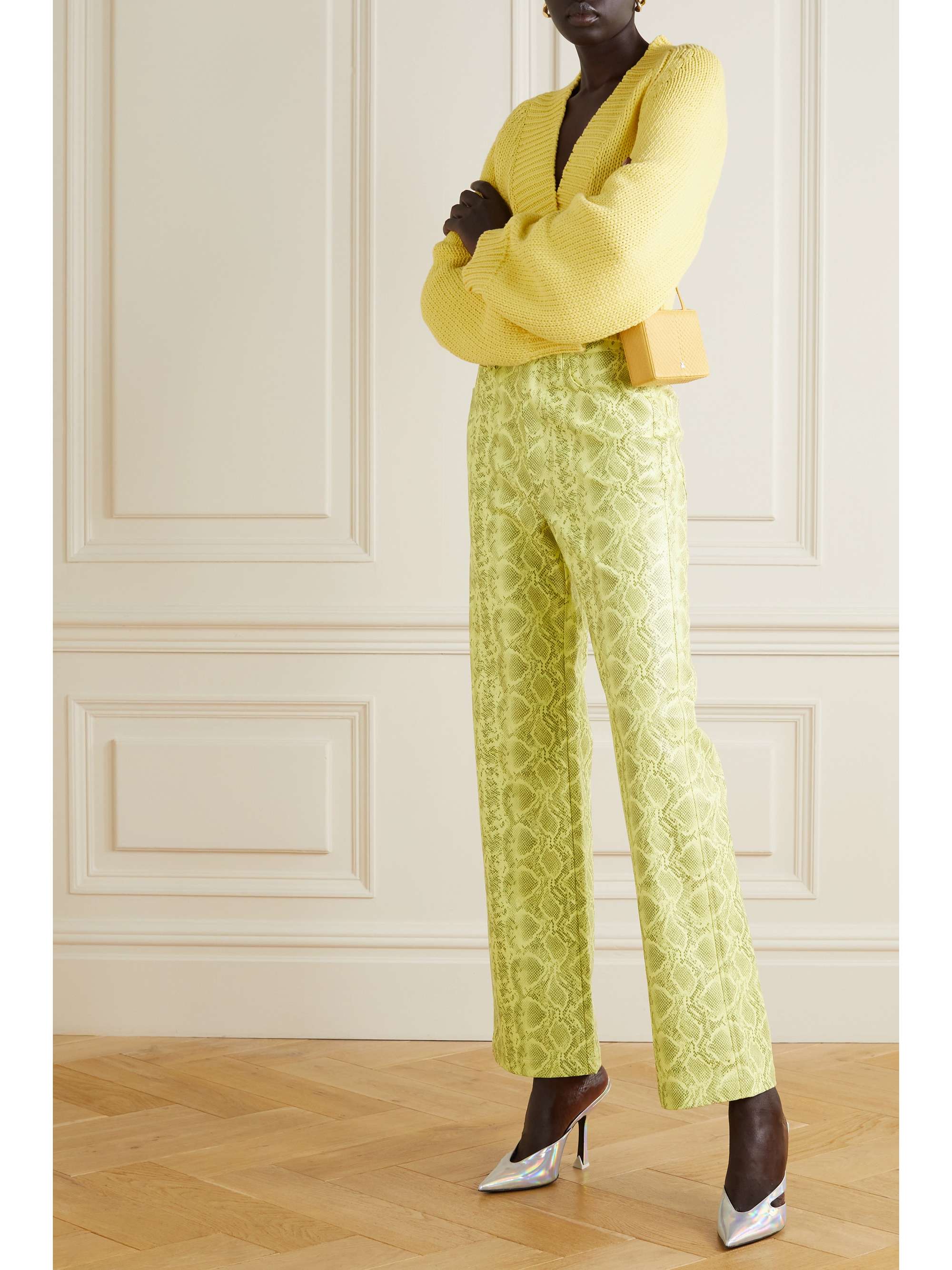 Yellow Rotie snake-effect vegan leather 
