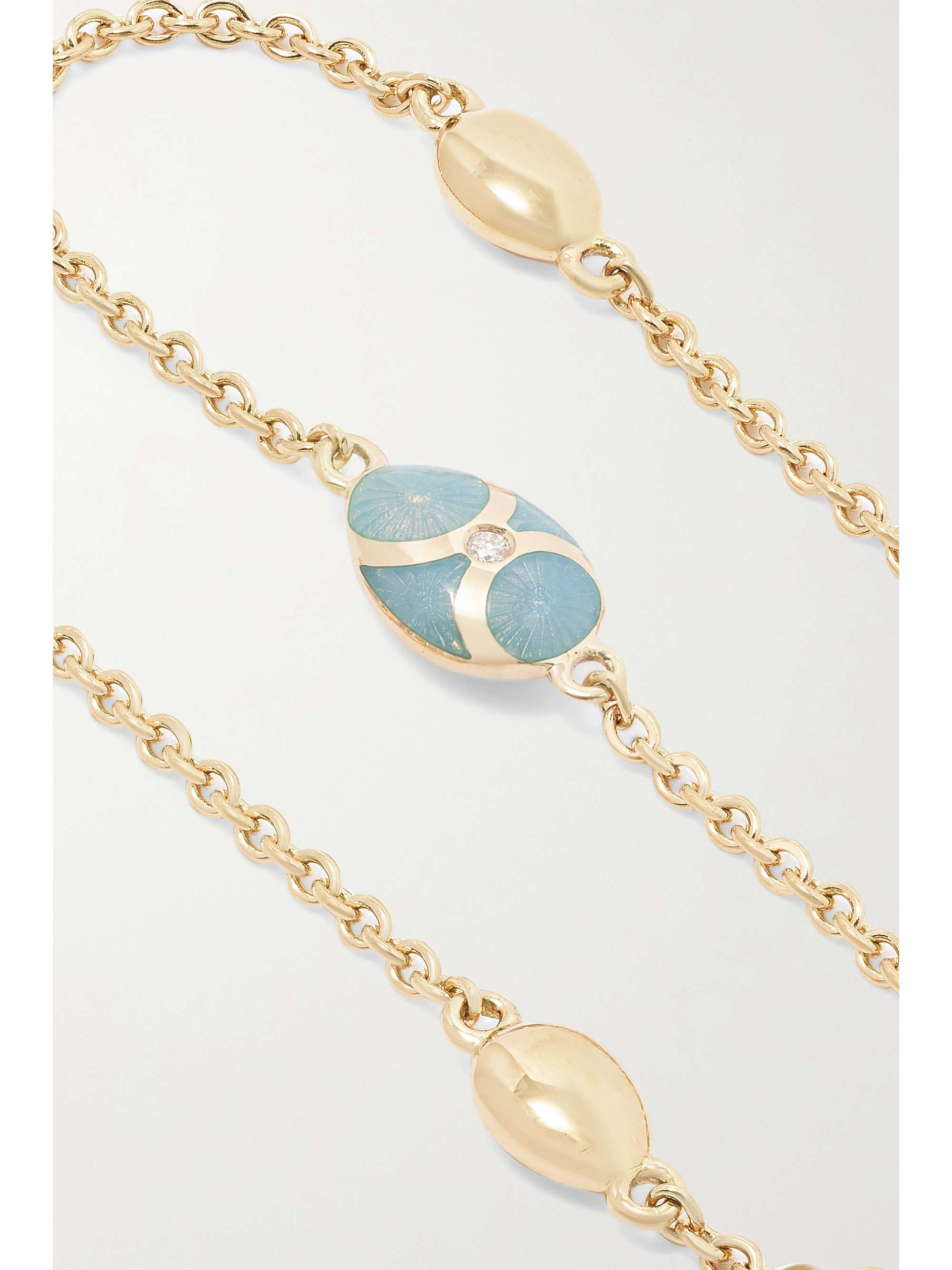 FABERGÉ Heritage 18-karat gold, enamel and diamond bracelet
