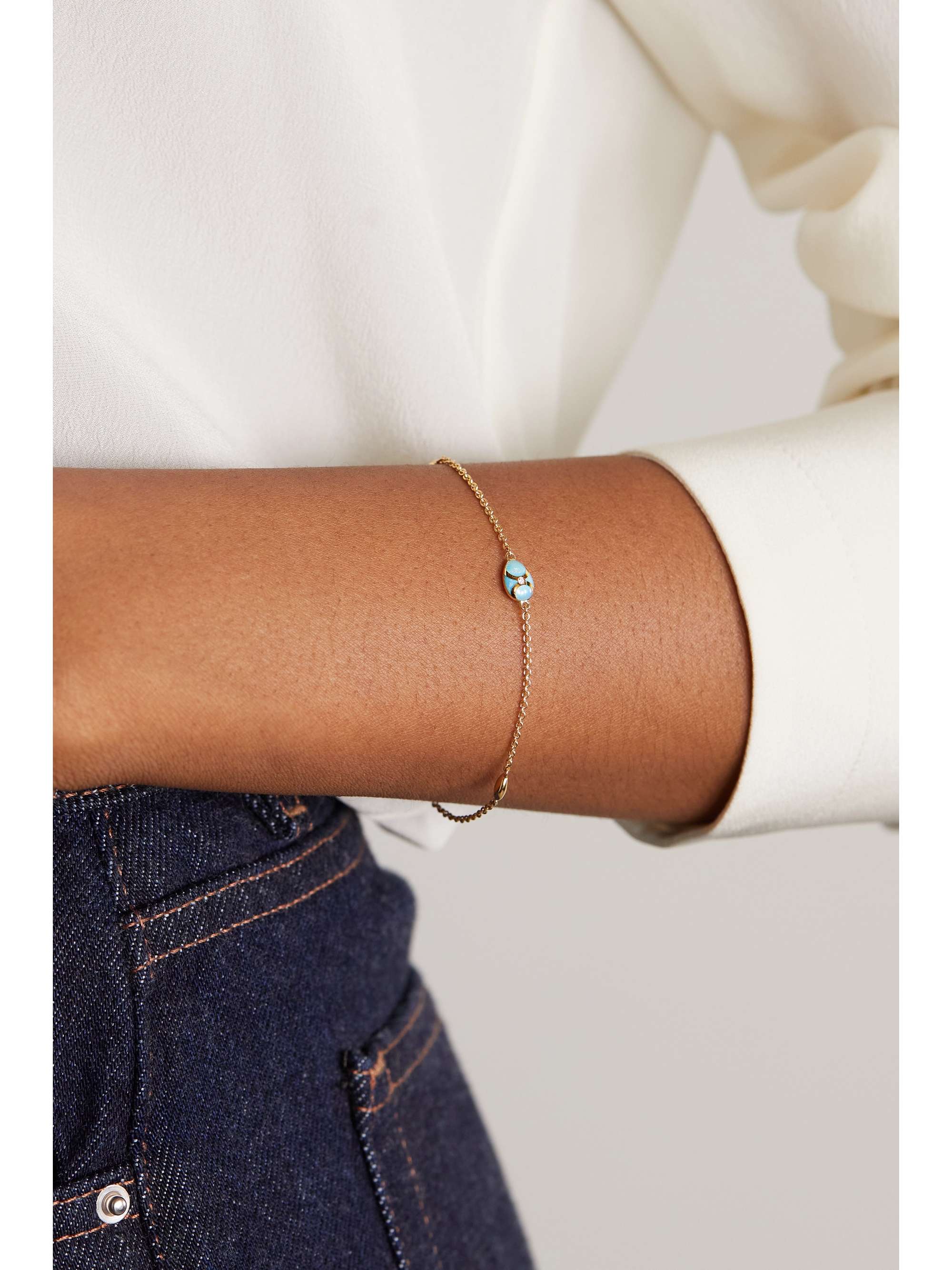 FABERGÉ Heritage 18-karat gold, enamel and diamond bracelet