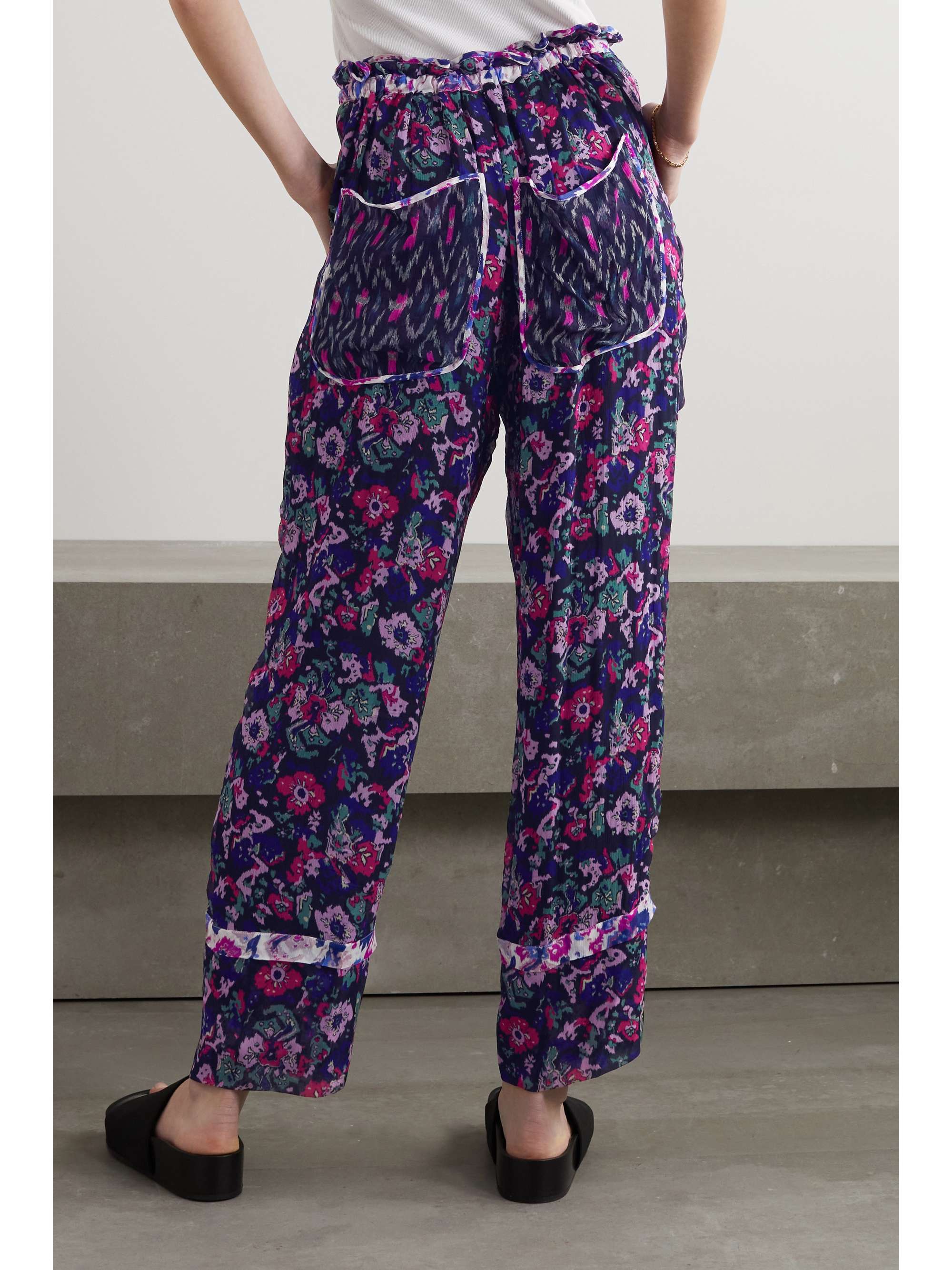 MARANT ÉTOILE Ryama floral-print georgette straight-leg pants