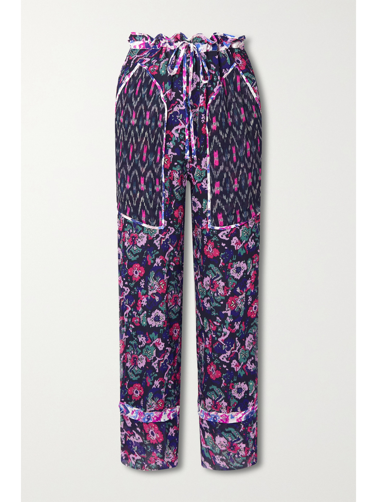 ISABEL MARANT ÉTOILE RYAMA FLORAL-PRINT GEORGETTE STRAIGHT-LEG PANTS