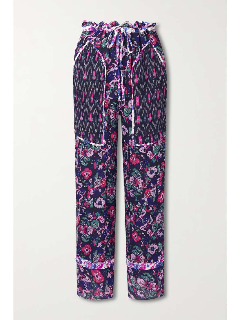 Marant Étoile Ryama Floral-print Georgette Straight-leg Pants