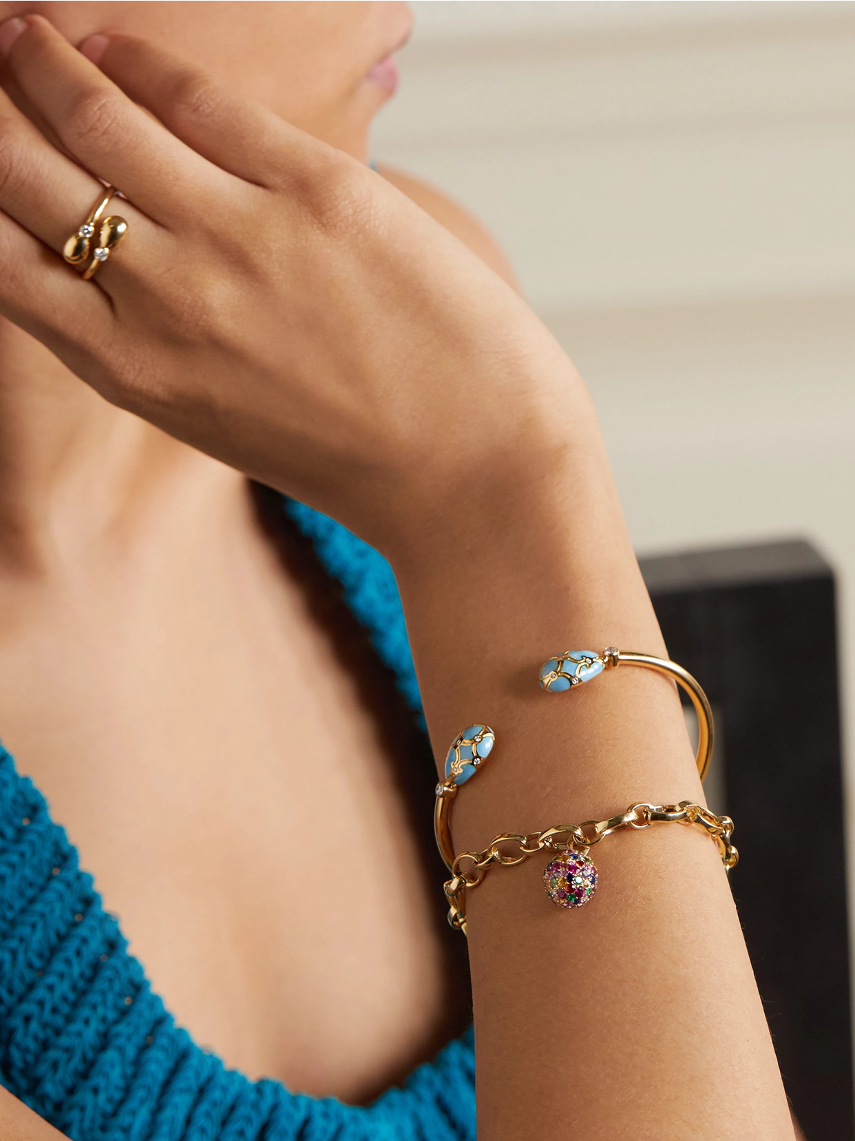 Fabergé Emotion 18-karat Gold Multi-stone Bracelet In Gold