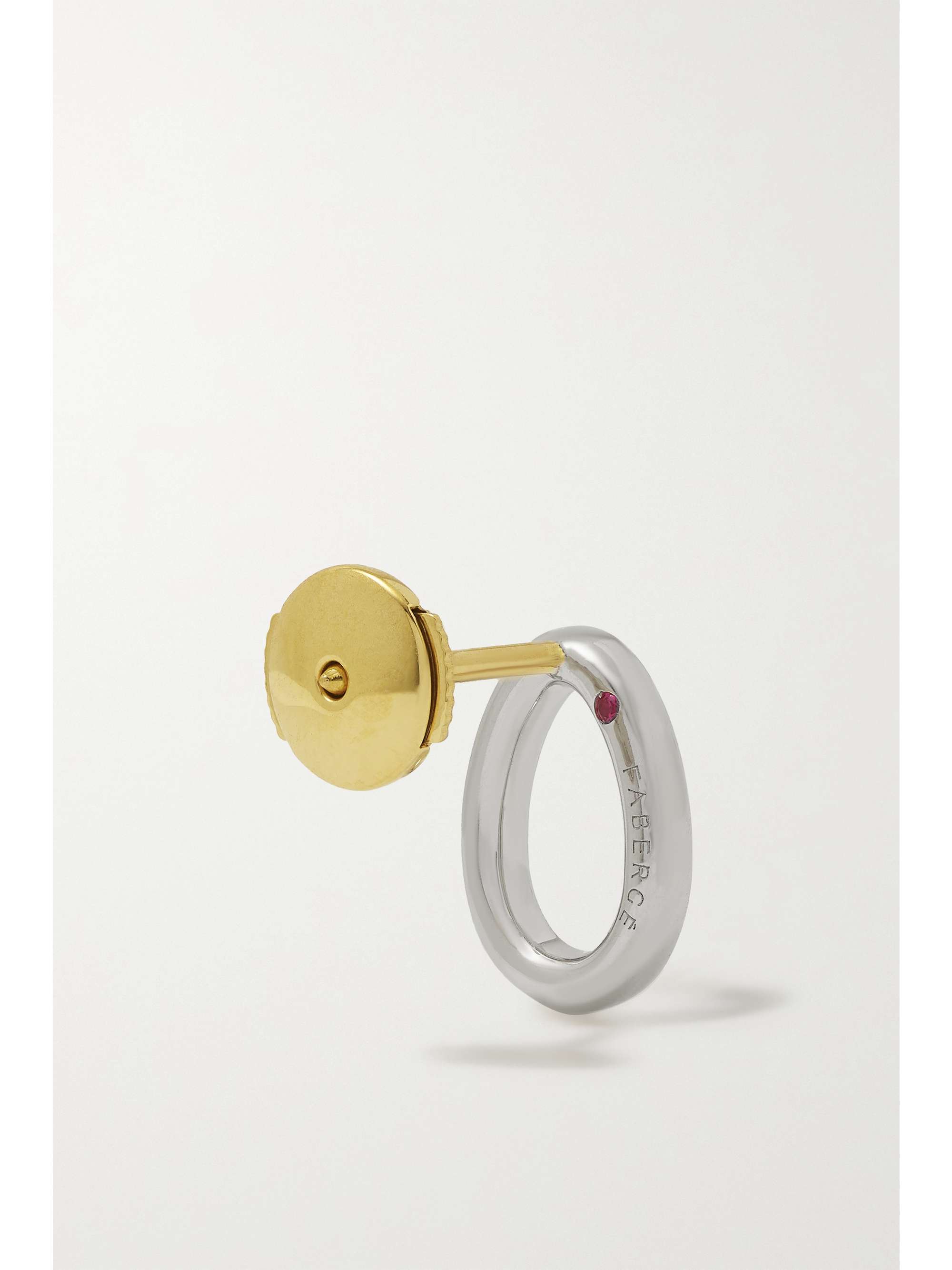 FABERGÉ Colours of Love Sasha 18-karat white gold, sapphire and ruby earrings
