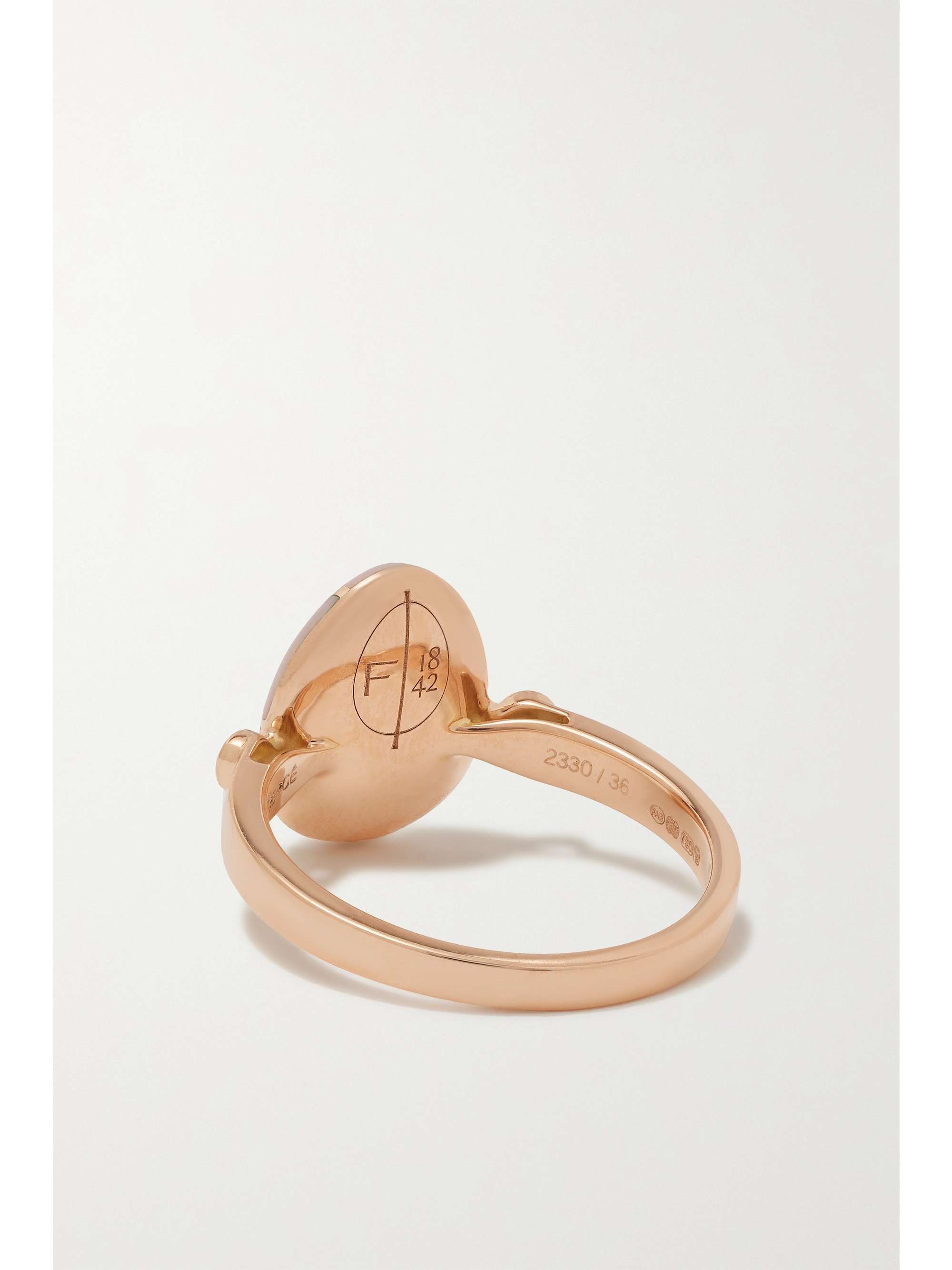 FABERGÉ Heritage 18-karat rose gold, enamel and diamond ring