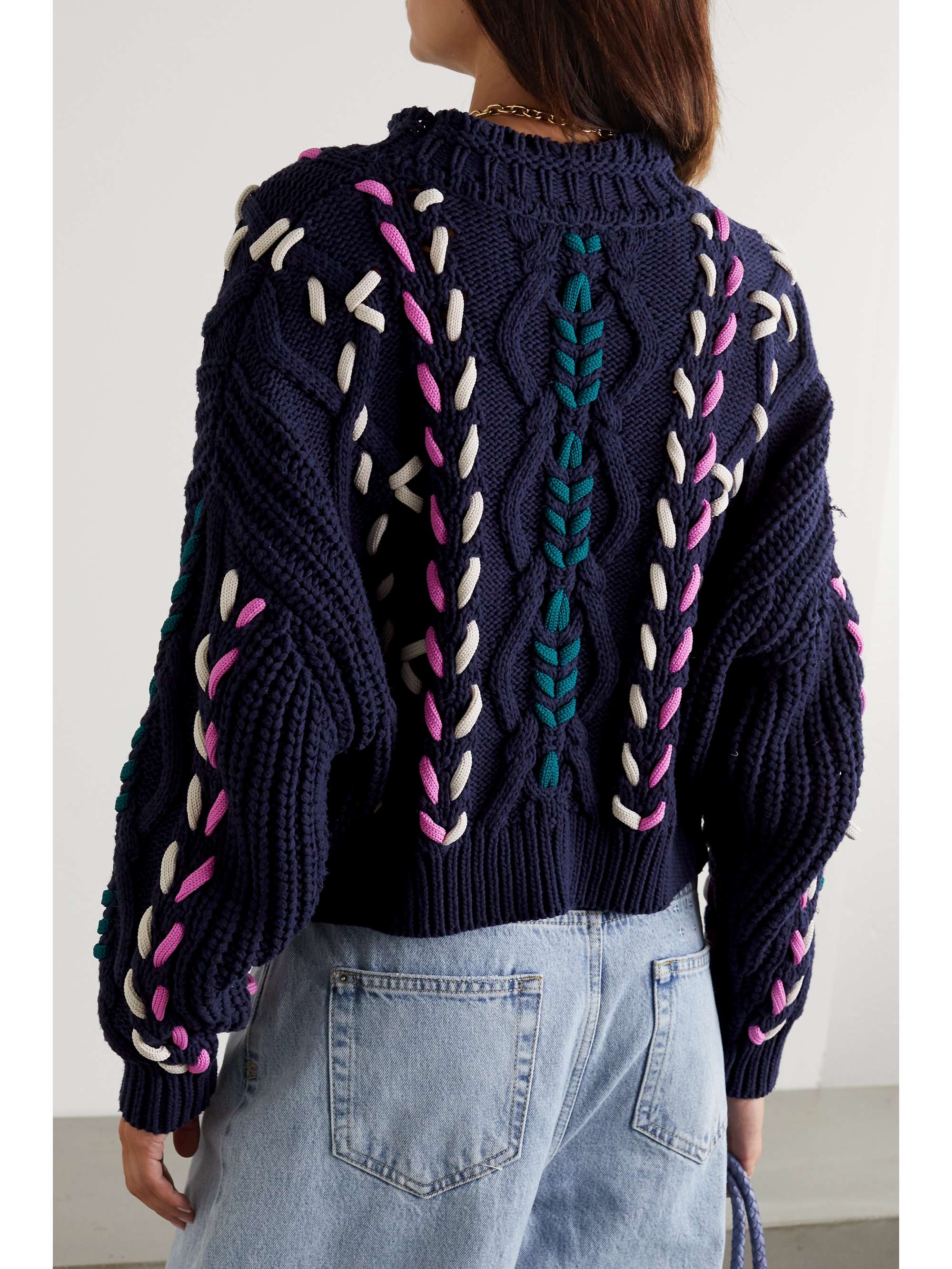 MARANT ÉTOILE Zola embroidered cable-knit sweater