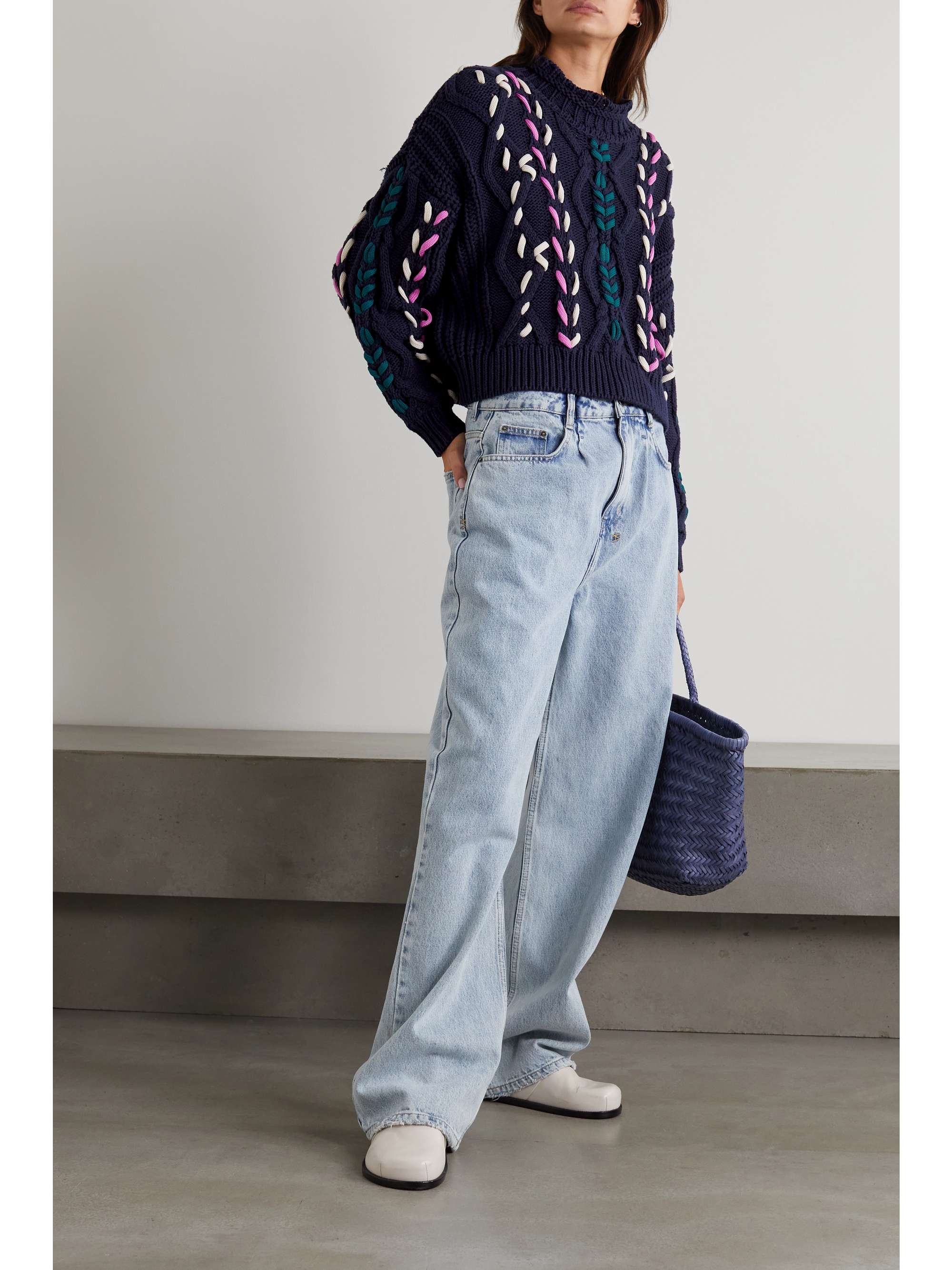 MARANT ÉTOILE Zola embroidered cable-knit sweater