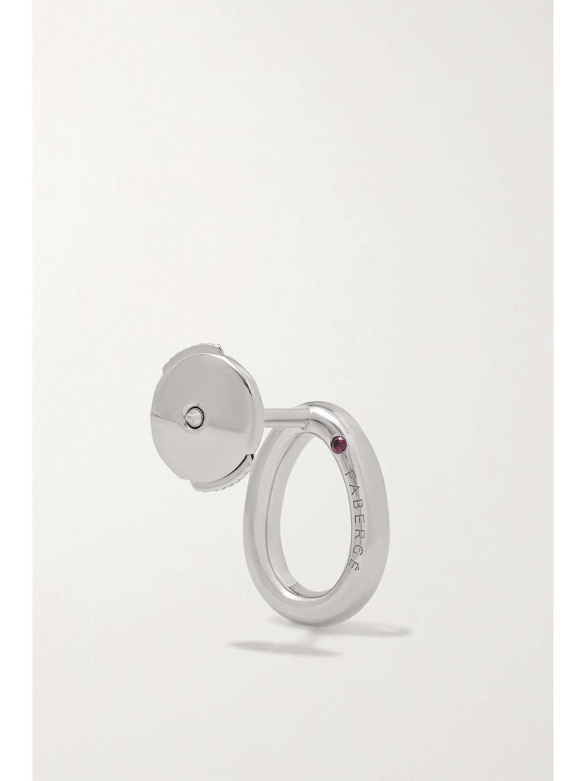 FABERGÉ Colours of Love Sasha 18-karat white gold, sapphire and ruby earrings