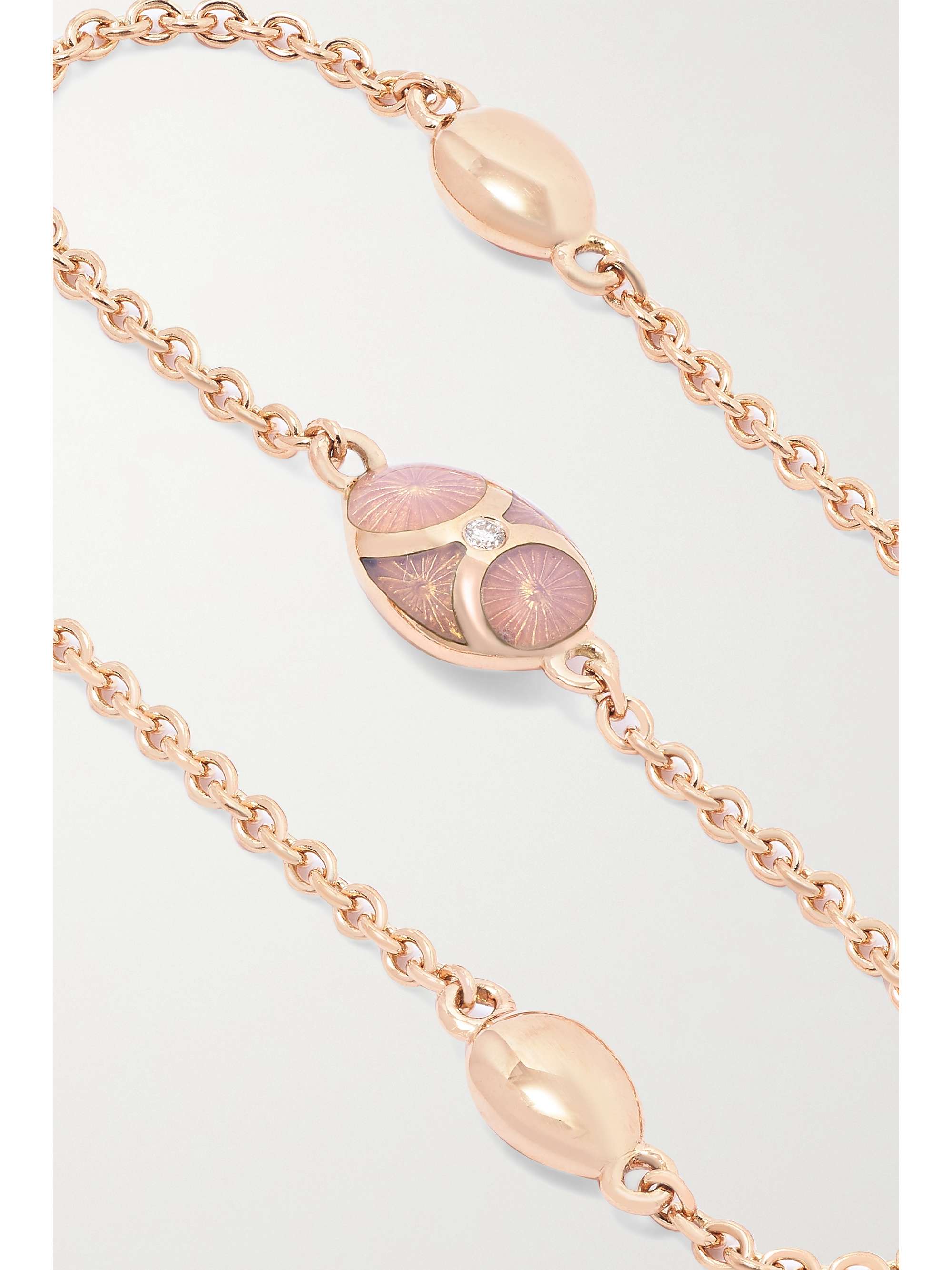FABERGÉ Heritage 18-karat rose gold, enamel and diamond bracelet