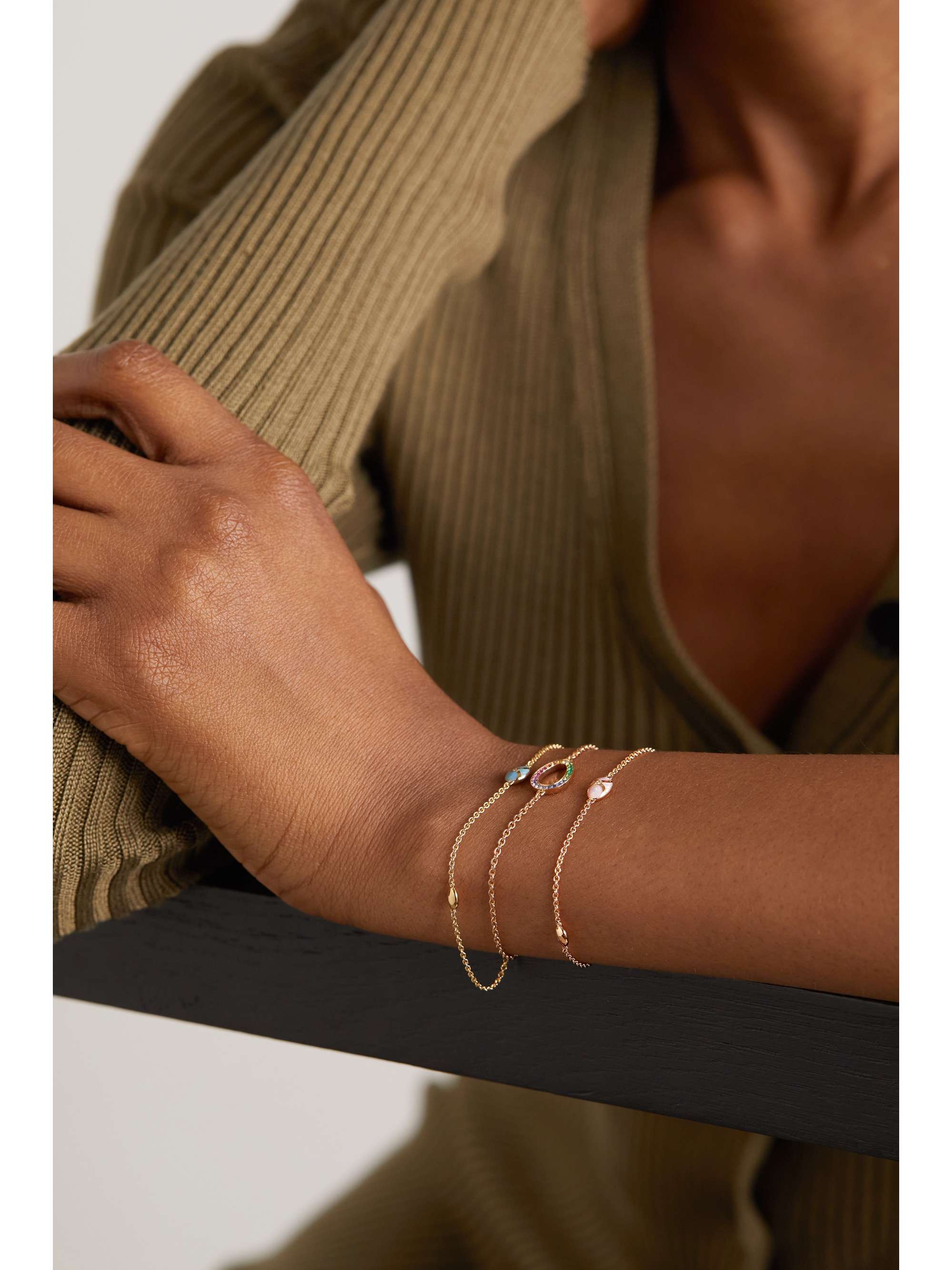 FABERGÉ Heritage 18-karat rose gold, enamel and diamond bracelet