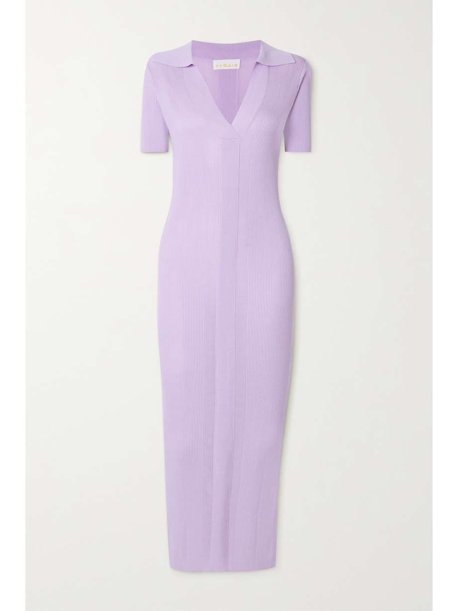 Lilac Joy ribbed-knit midi dress | REMAIN BIRGER CHRISTENSEN | NET-A-PORTER