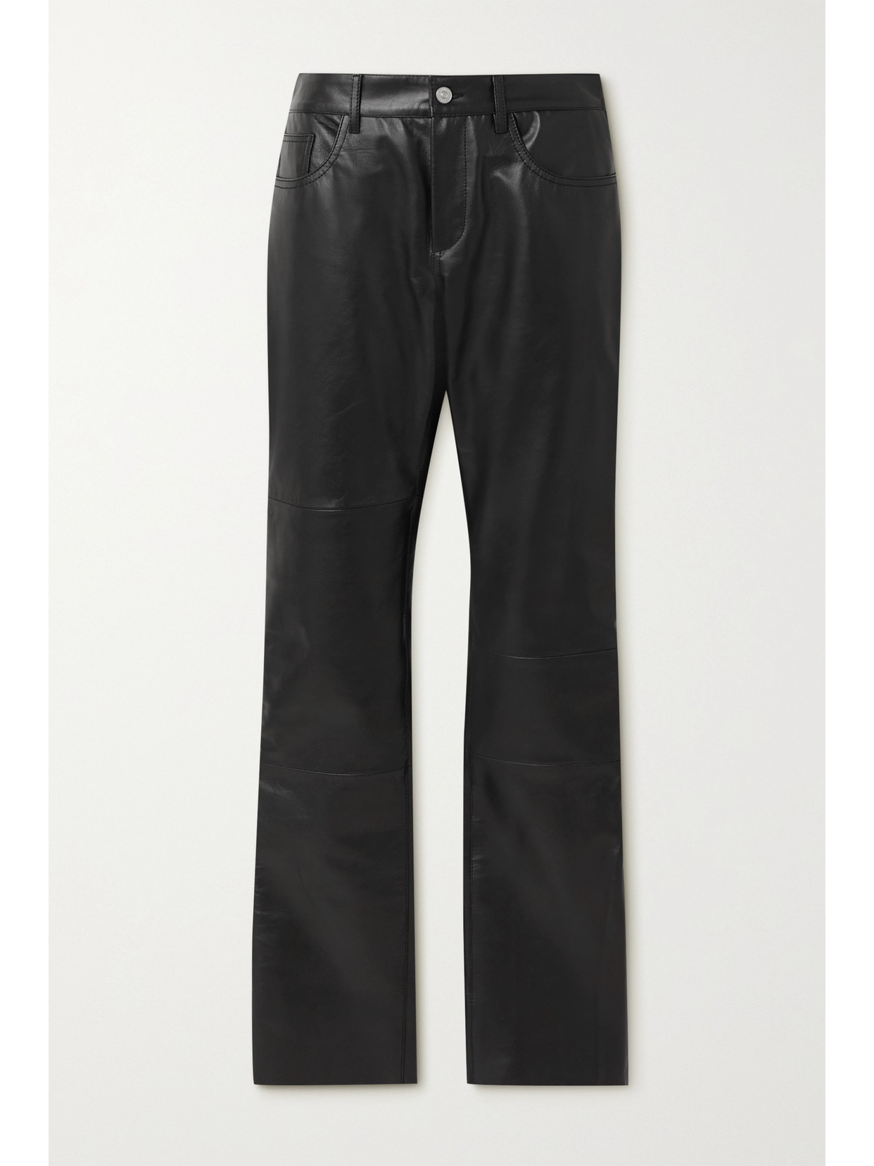 MM6 MAISON MARGIELA Leather Straight-leg Pants - Black