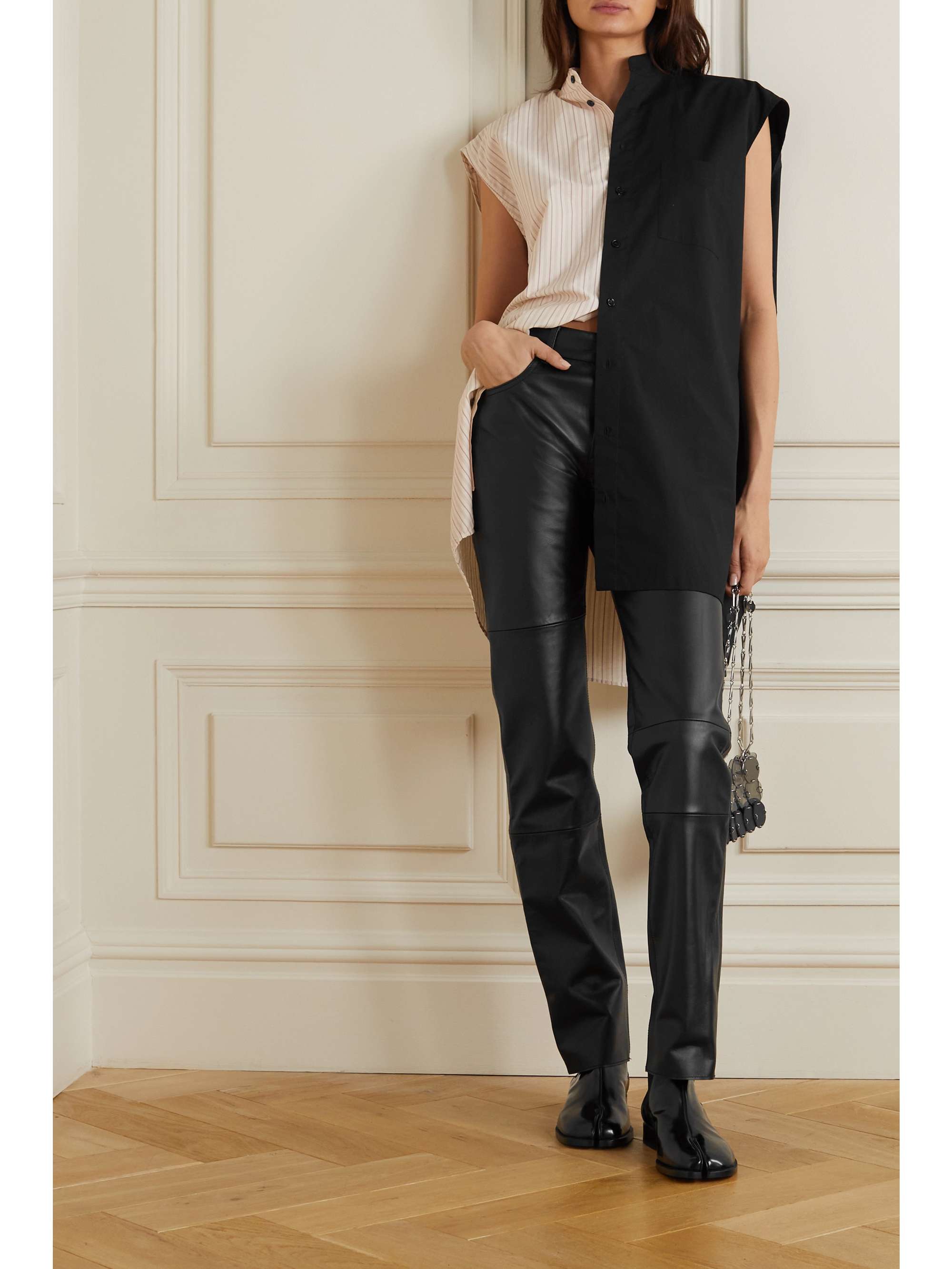 Glad Tientallen lavendel MM6 MAISON MARGIELA Leather straight-leg pants | NET-A-PORTER