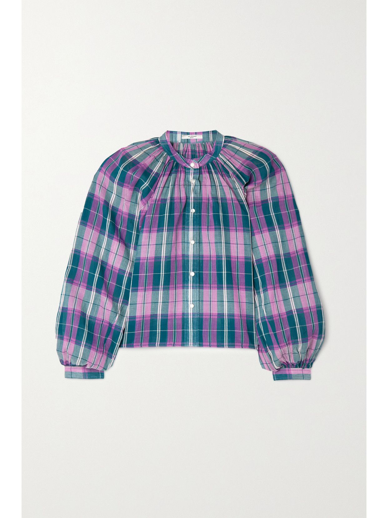 Marant Étoile - Blandine Checked Cotton-voile Blouse - Purple