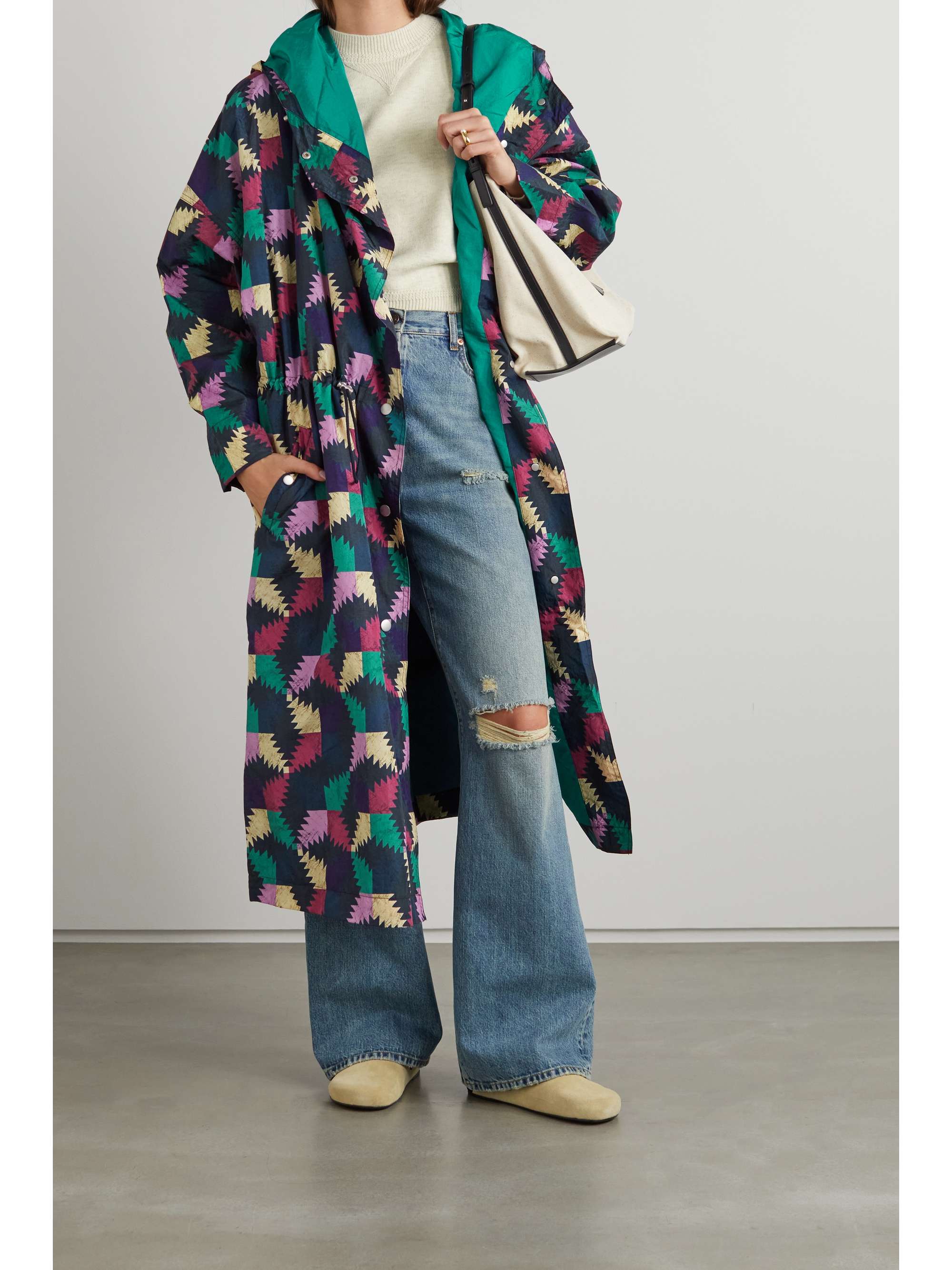 MARANT ÉTOILE Munao hooded printed shell raincoat