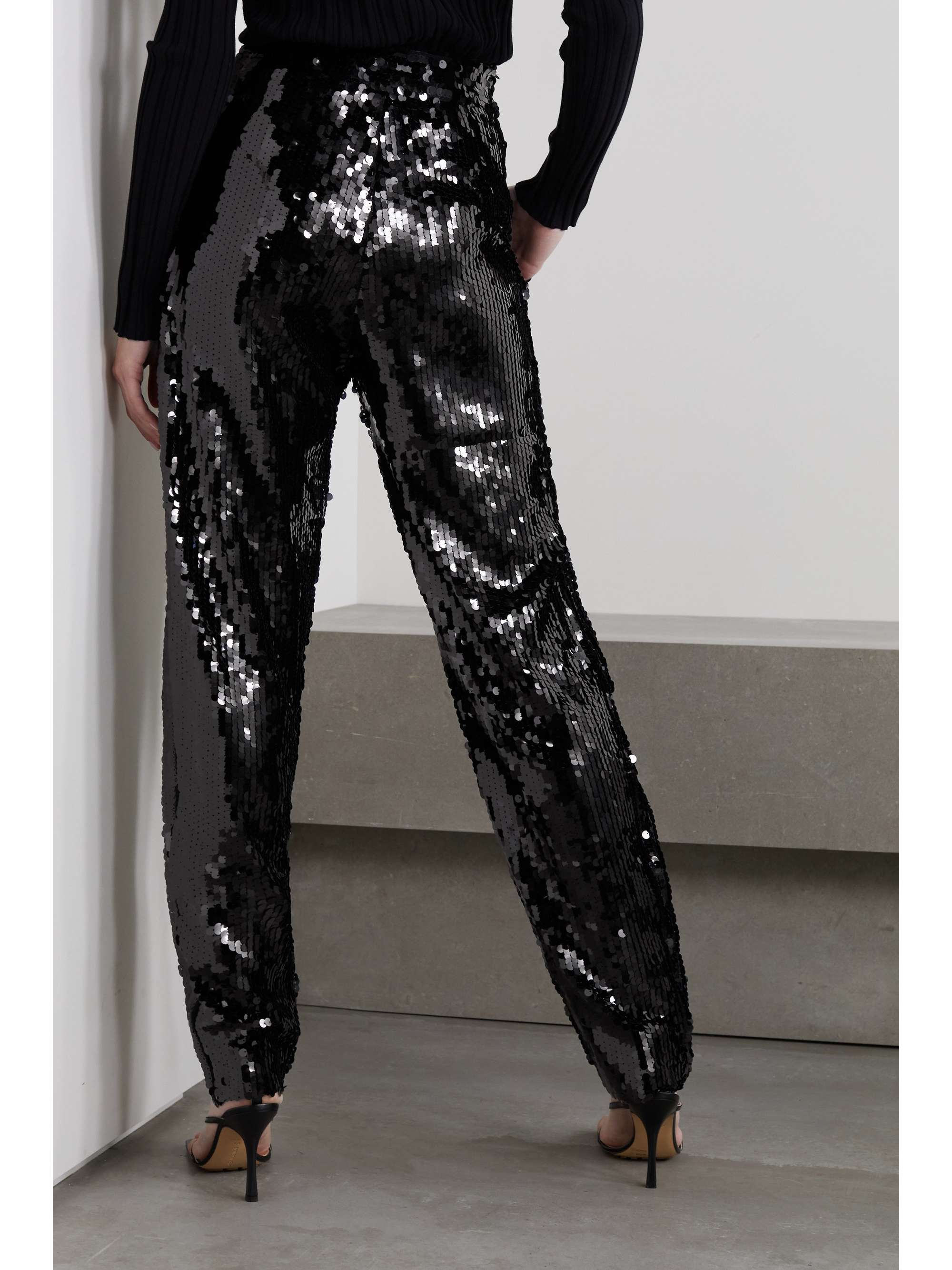 ISABEL MARANT ÉTOILE Titiane sequined mesh tapered pants | NET-A-PORTER