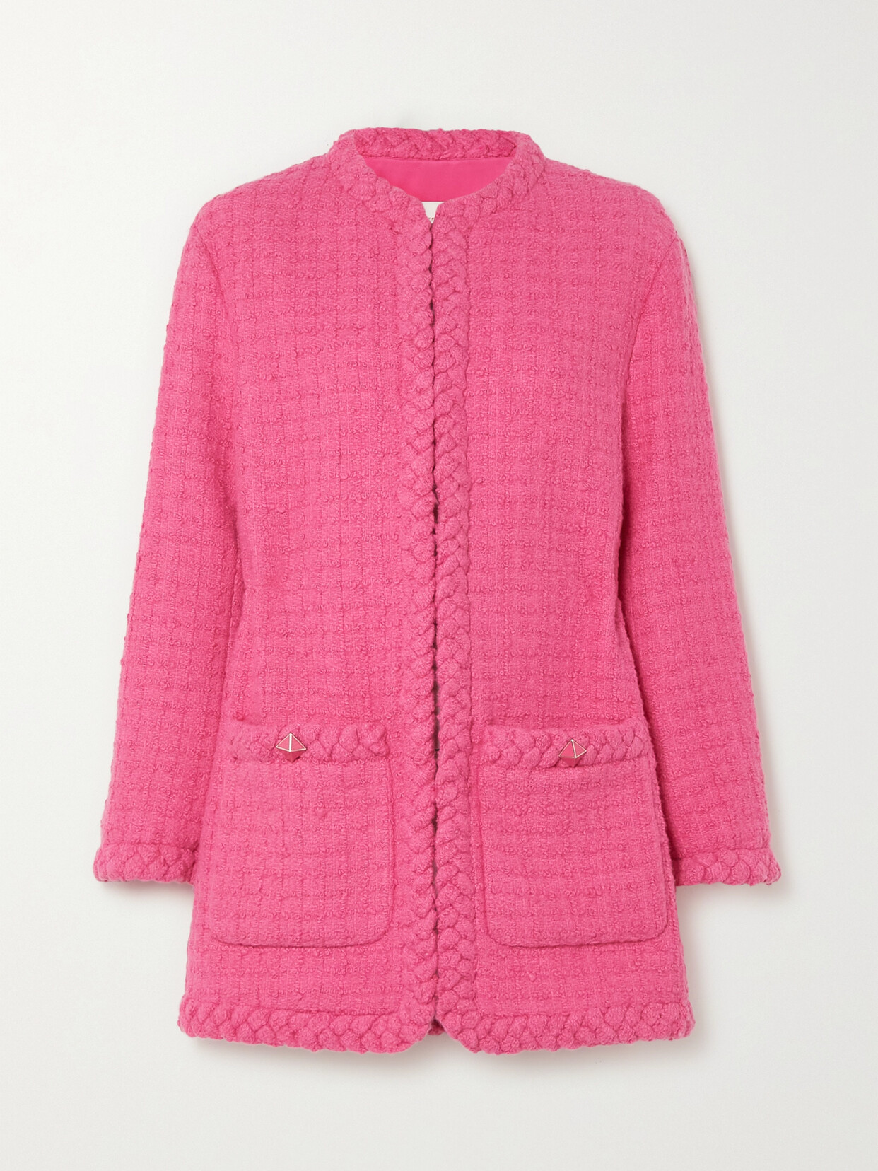 VALENTINO BRAIDED WOOL-BLEND BOUCLÉ-TWEED JACKET