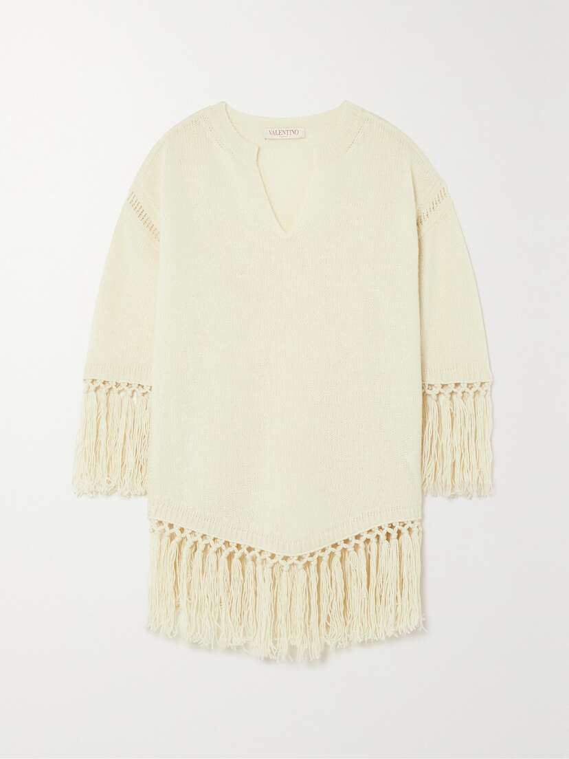 Valentino Garavani Fringed Wool Sweater
