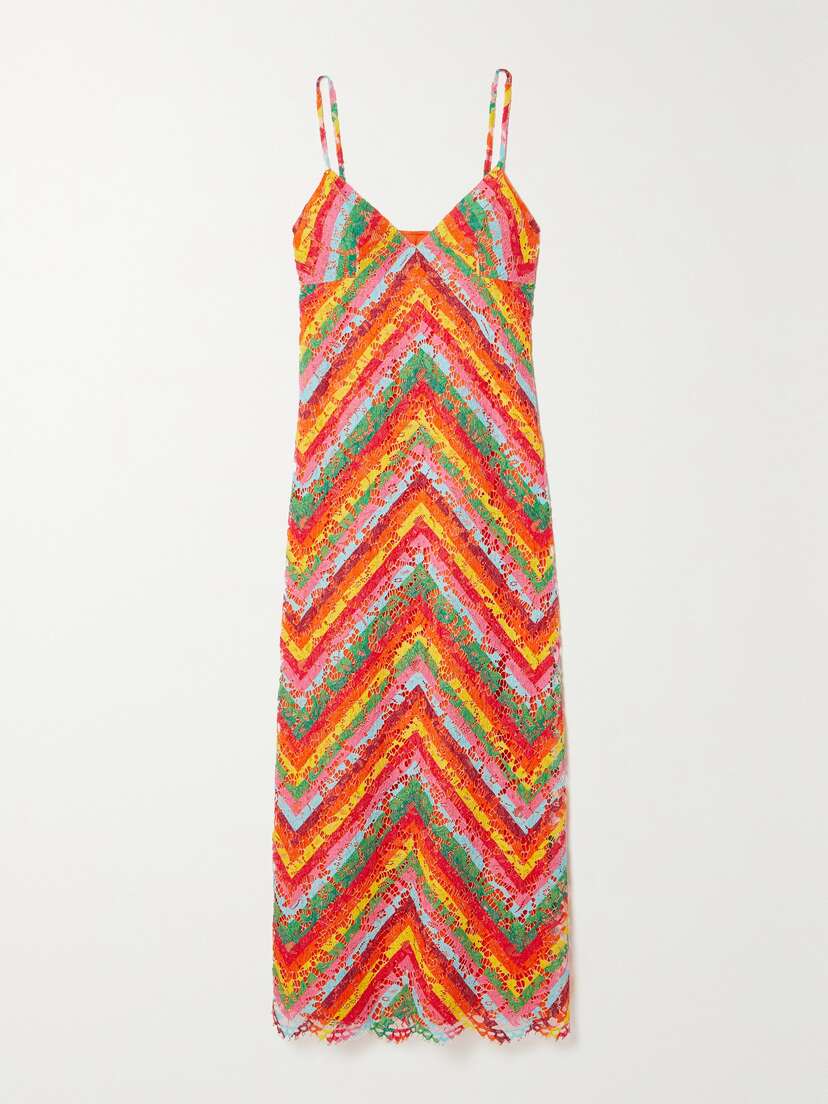 Valentino Garavani Striped Corded Lace Maxi Dress