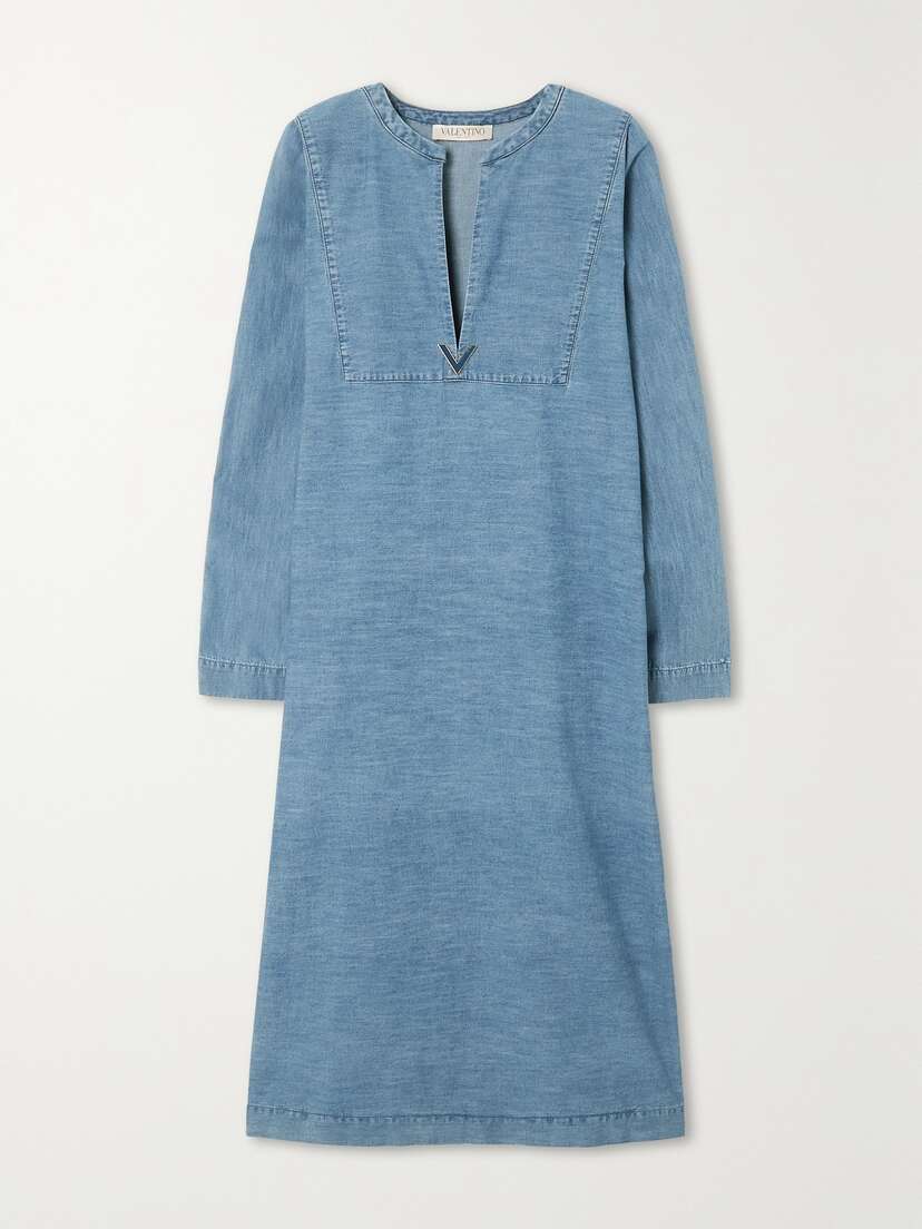 Valentino Garavani Embellished Denim Midi Dress