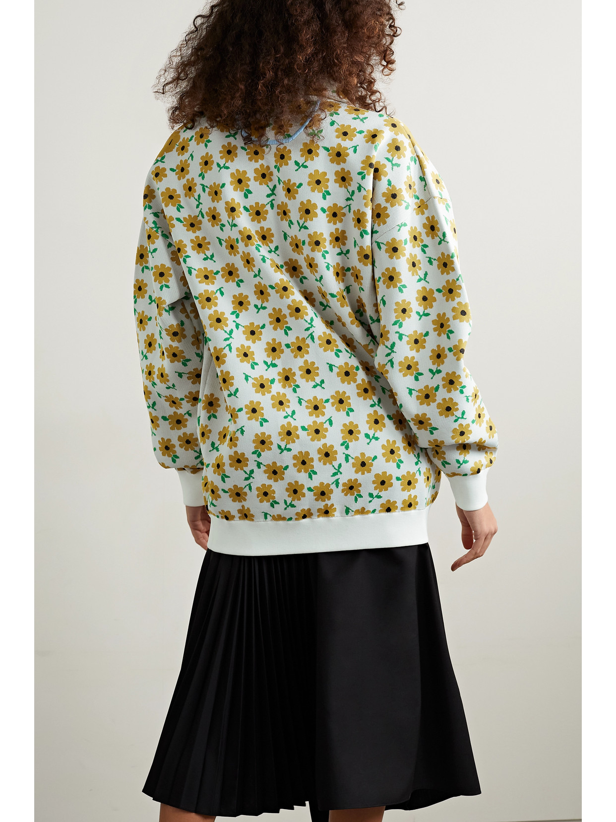 Tibi Oversized Floral-jacquard Sweatshirt In Yellow
